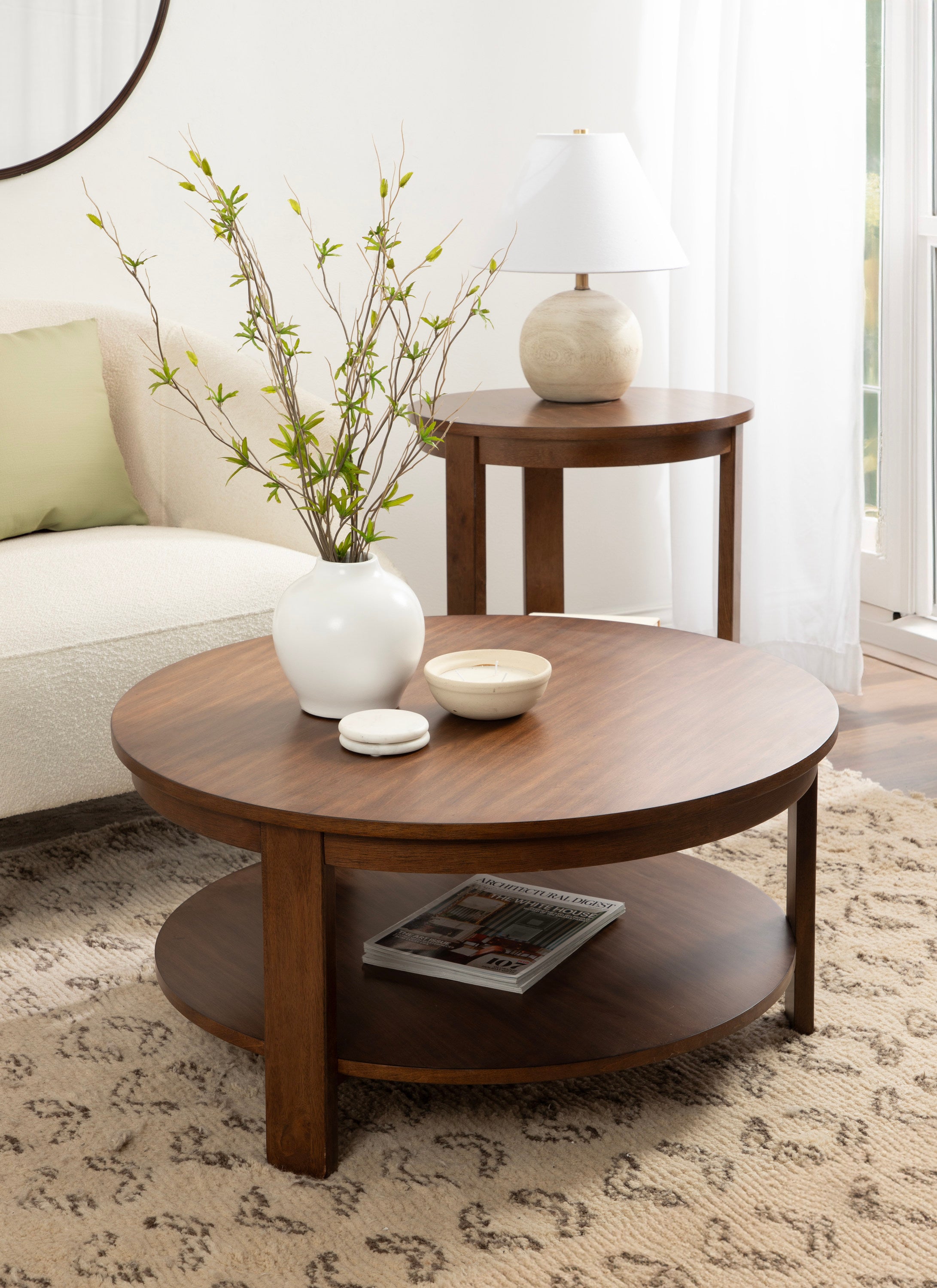 Coffee Table Walnut Brown 34x34x17 8