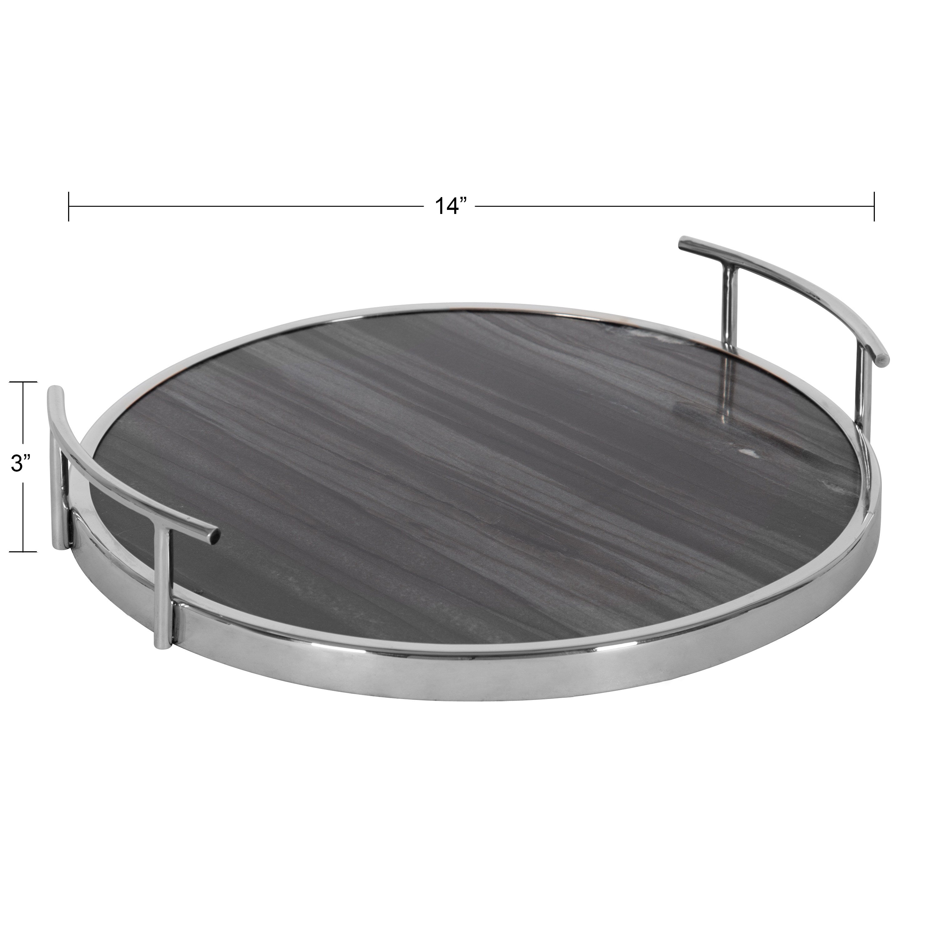Serving Tray Gray 14" Diameter 2