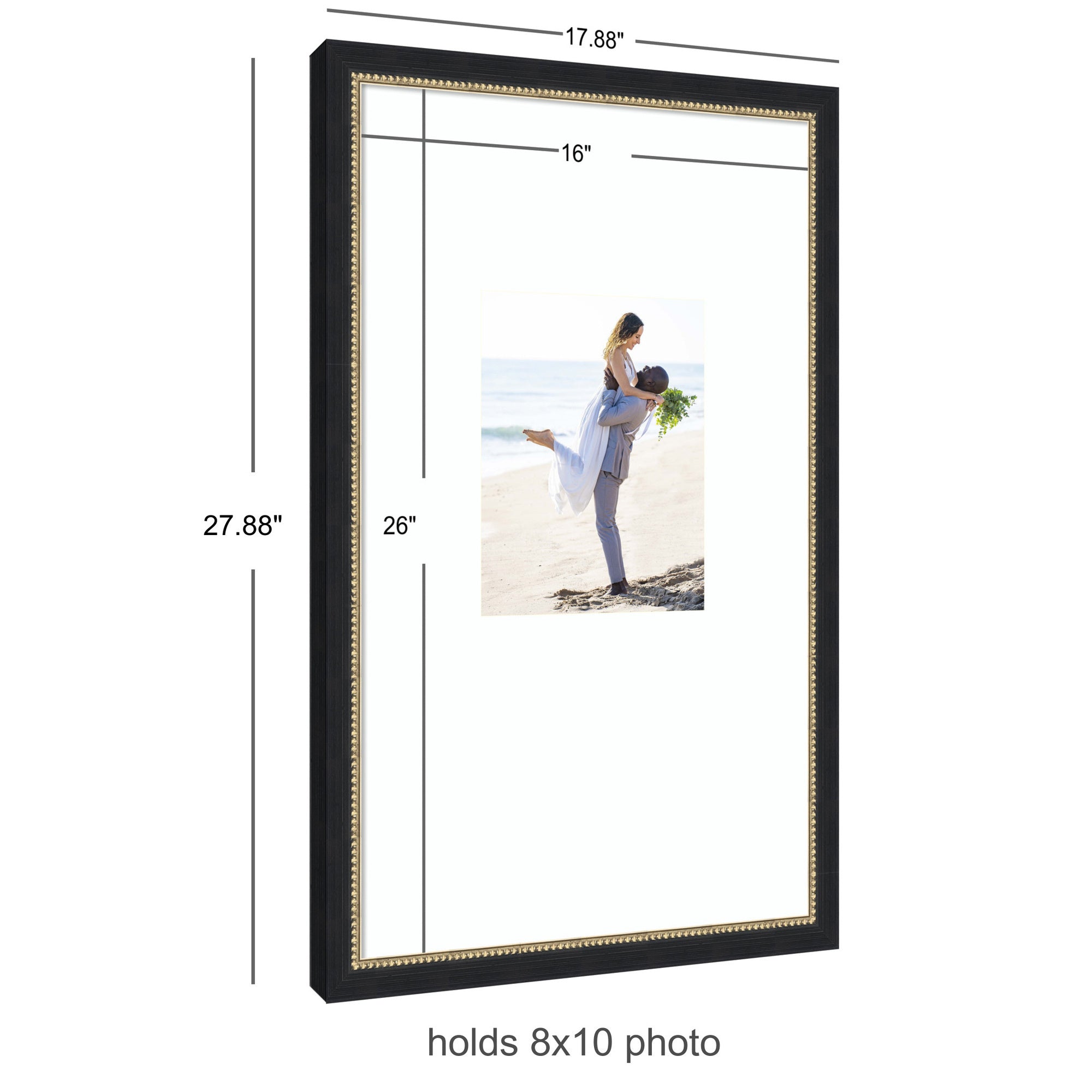 Wall Frame Belmont Black 16x26 matted to 8x10 2