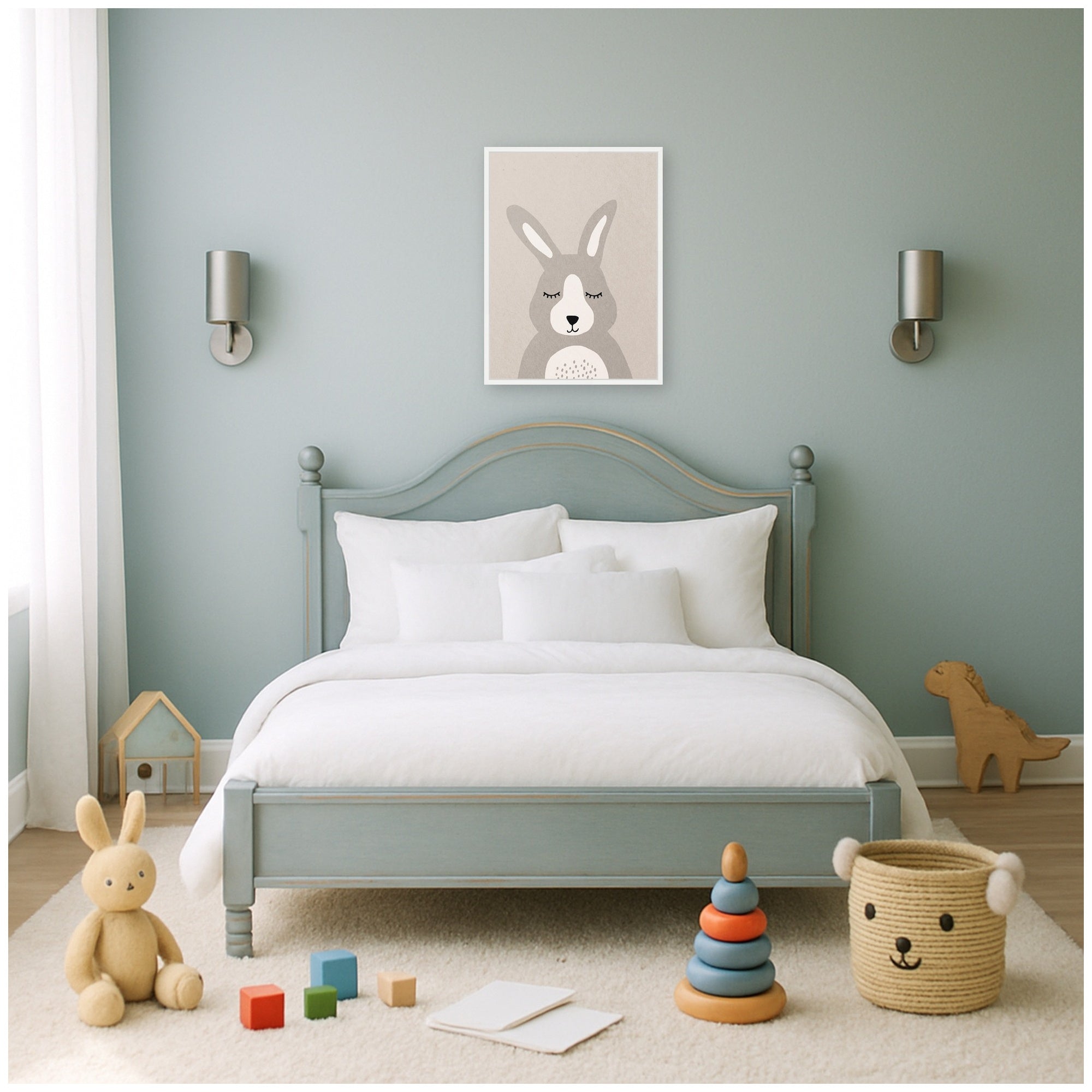 Bunny by July Art Prints Framed Canvas Wall Art Print