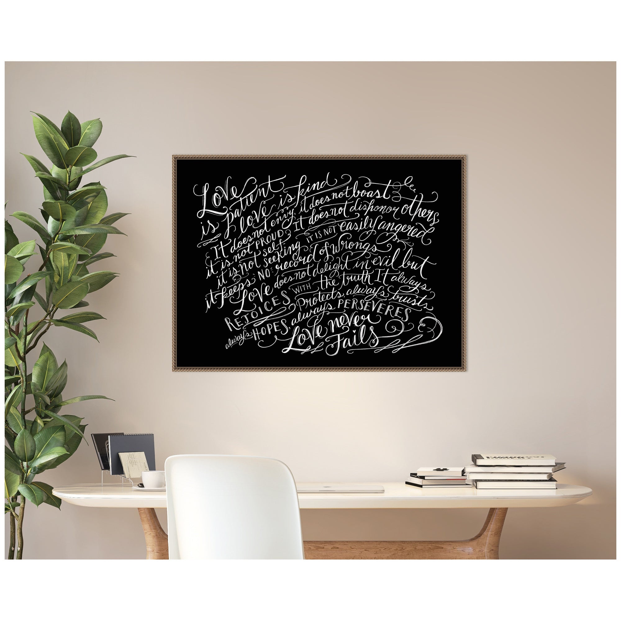 Framed Canvas 38x28 Sylvie Beaded Dark Gold 6