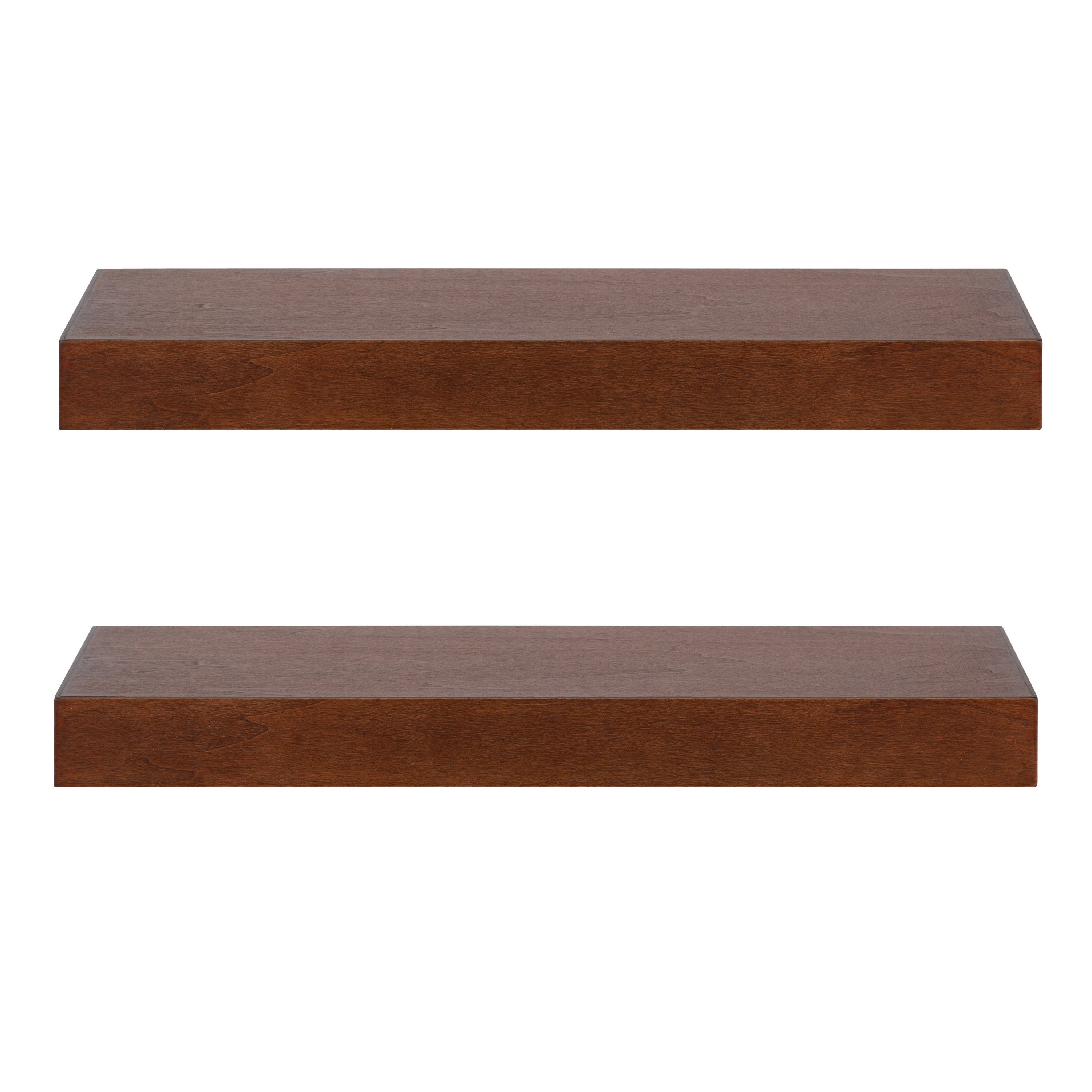 Floating Shelf 2 Piece 24 Inch Walnut Brown 3