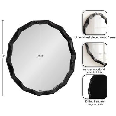 Round Mirror Black 26x26 2