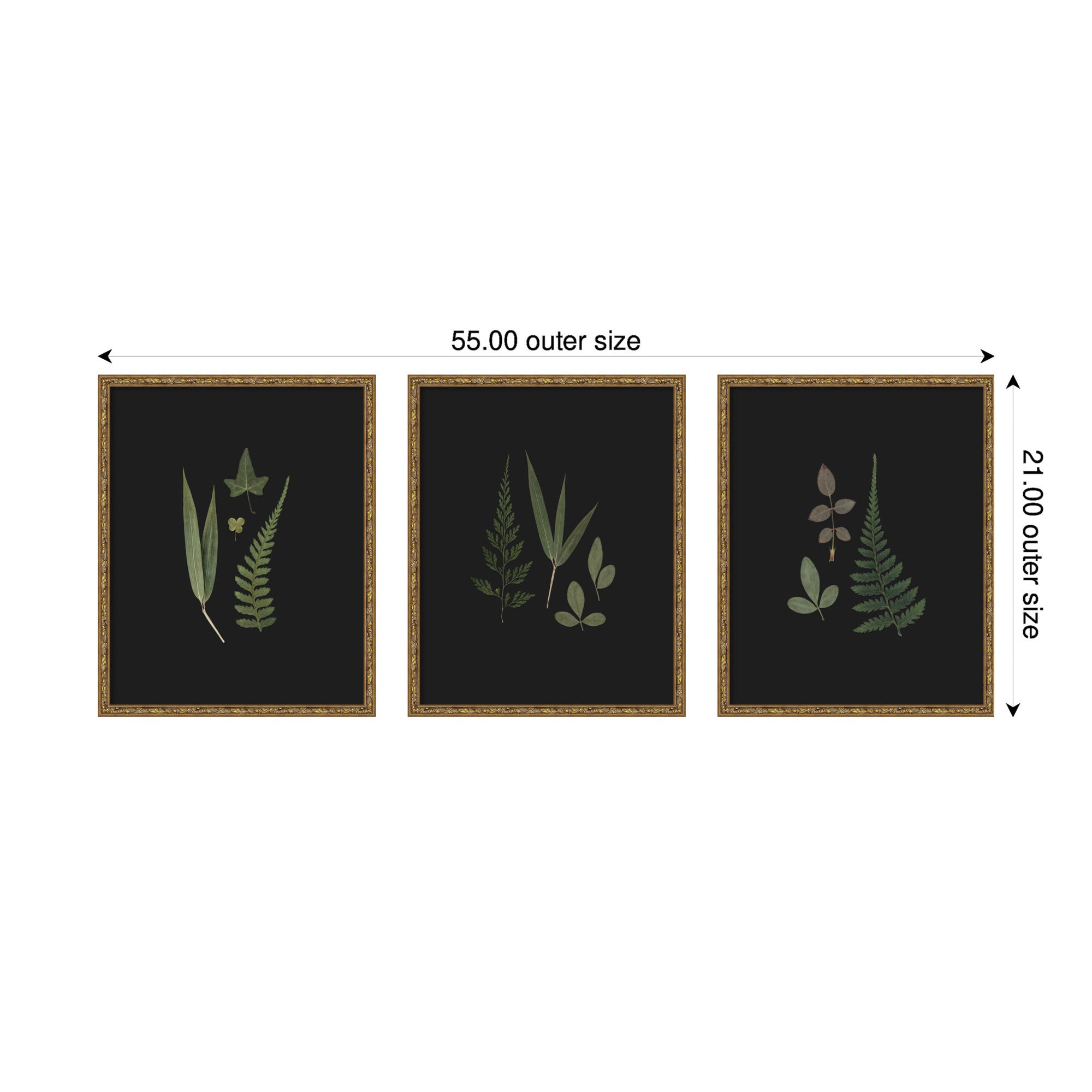 Framed Art Set 3 Piece Set 17x21 Belvedere Bronze 2