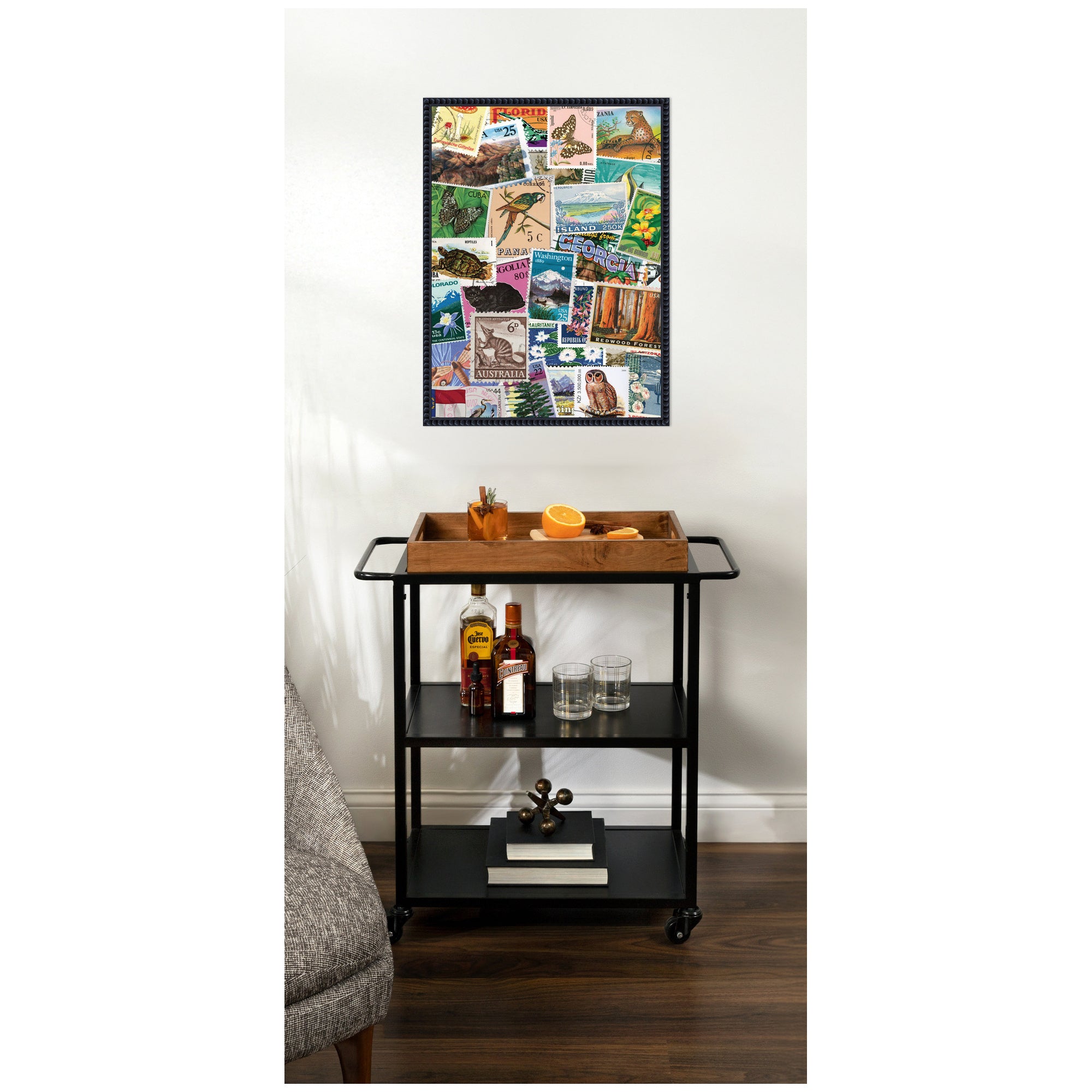 Vintage Stamps by Megan Ryan Framed Canvas Wall Art Print