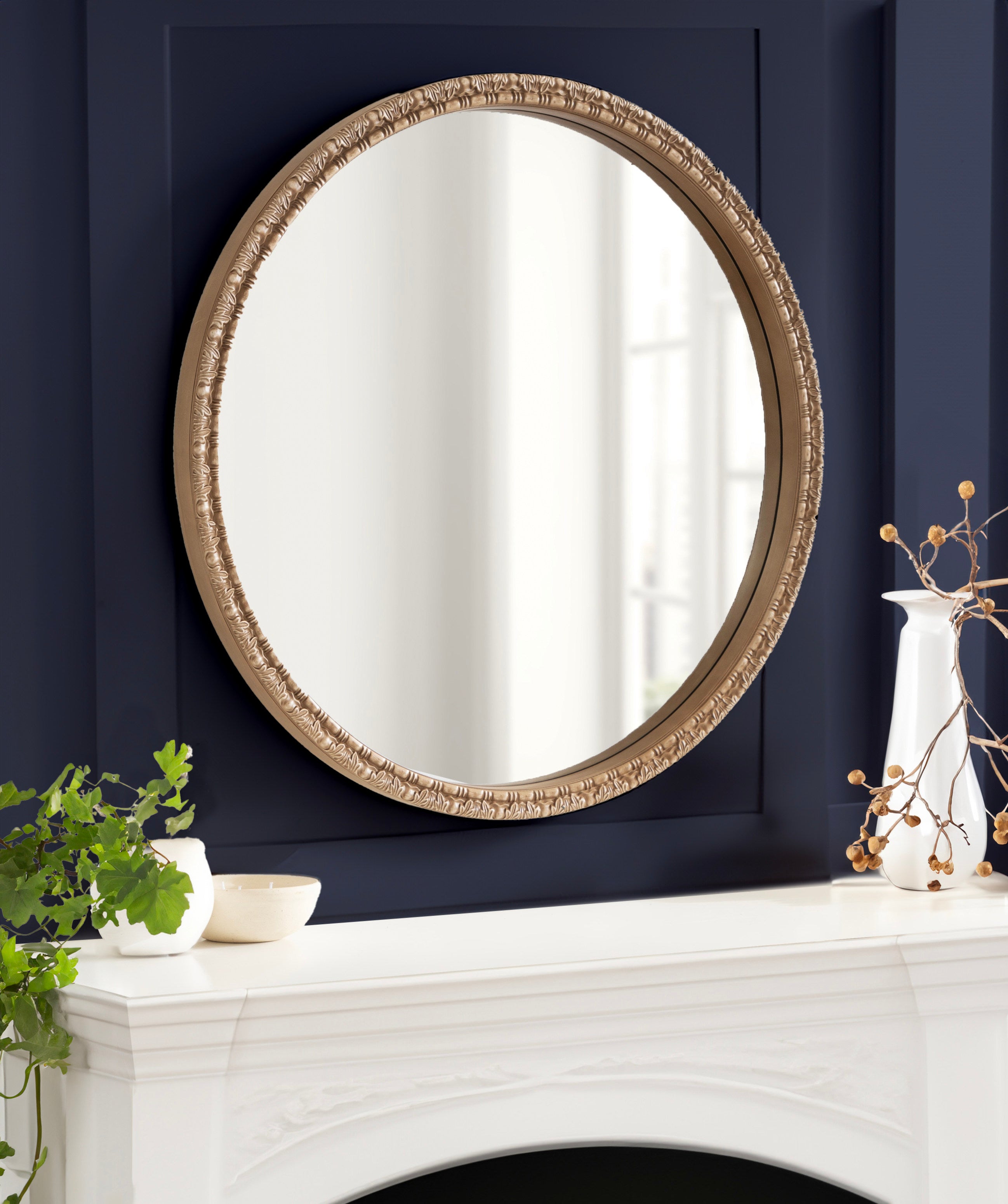 Round Mirror Natural 30x30 6