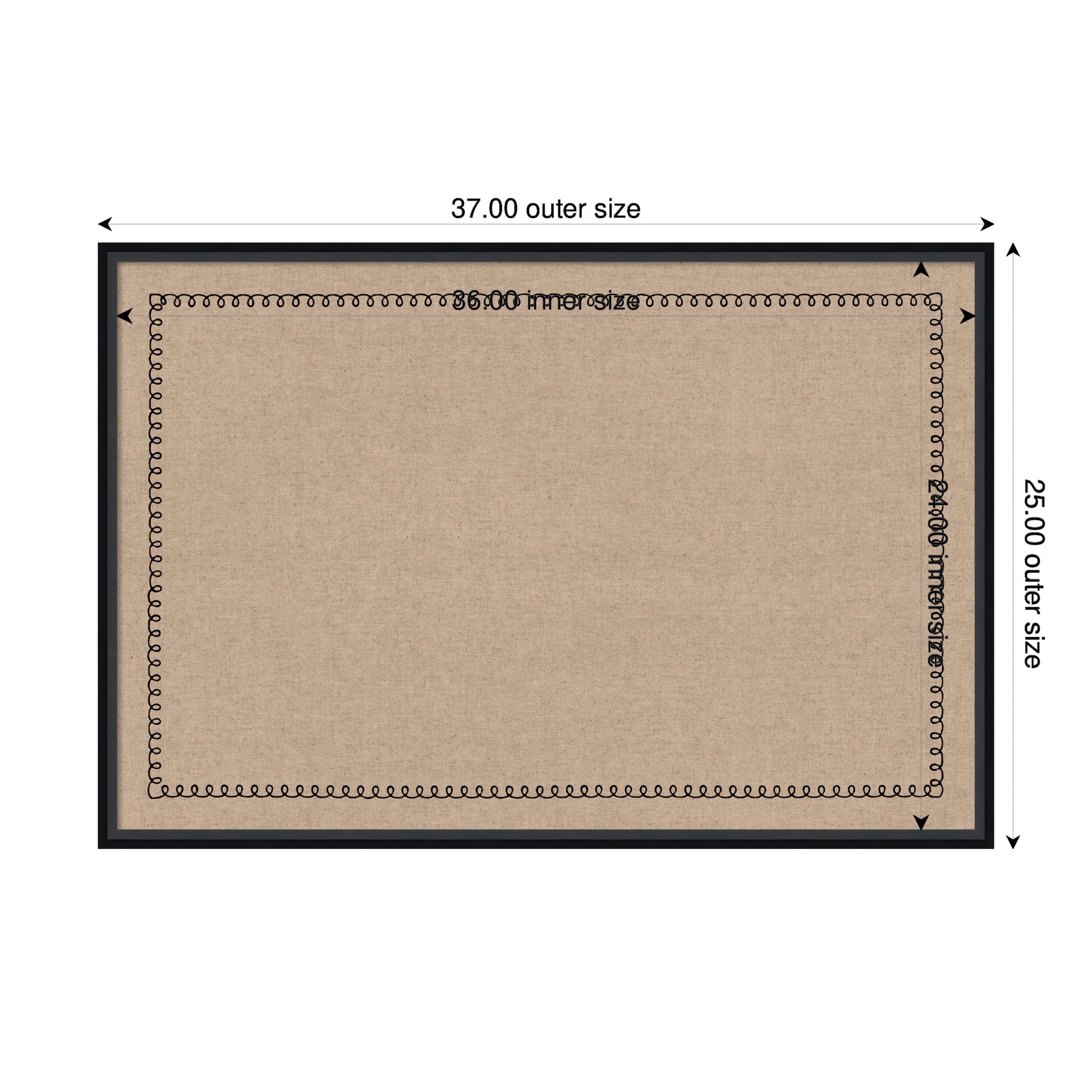 Pinboard Lucie Black 37x25 2