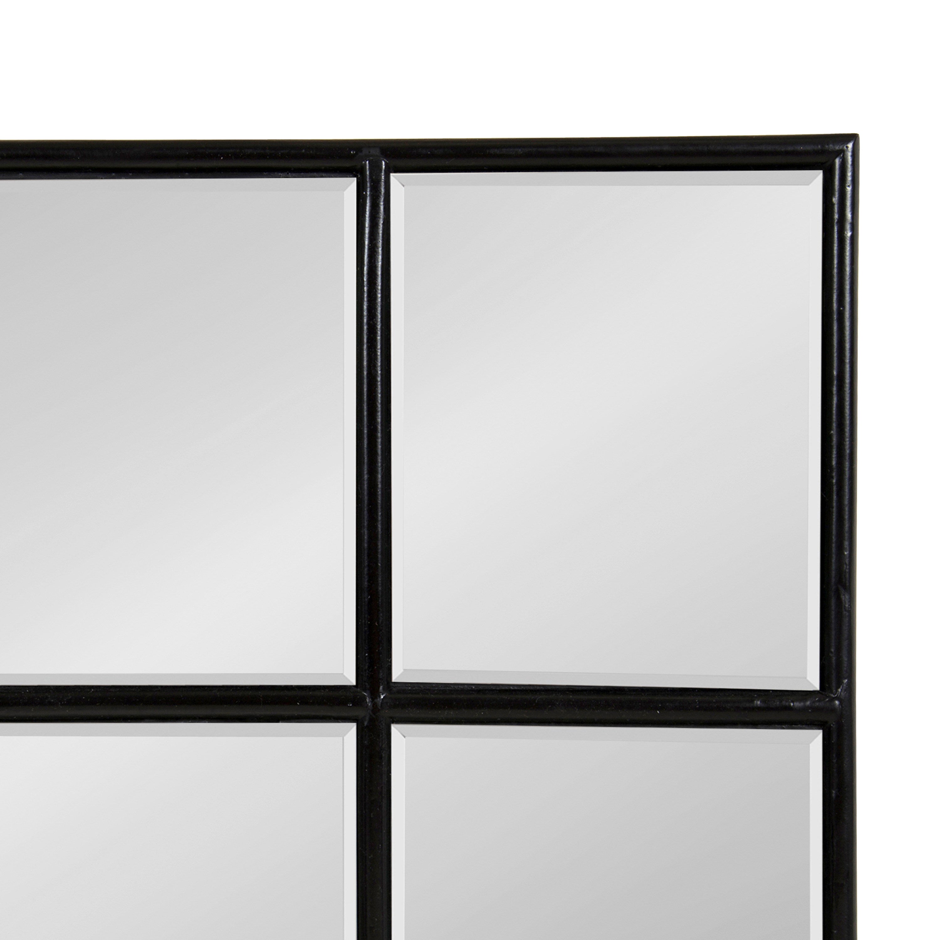 Windowpane Mirror Black 24x36 3