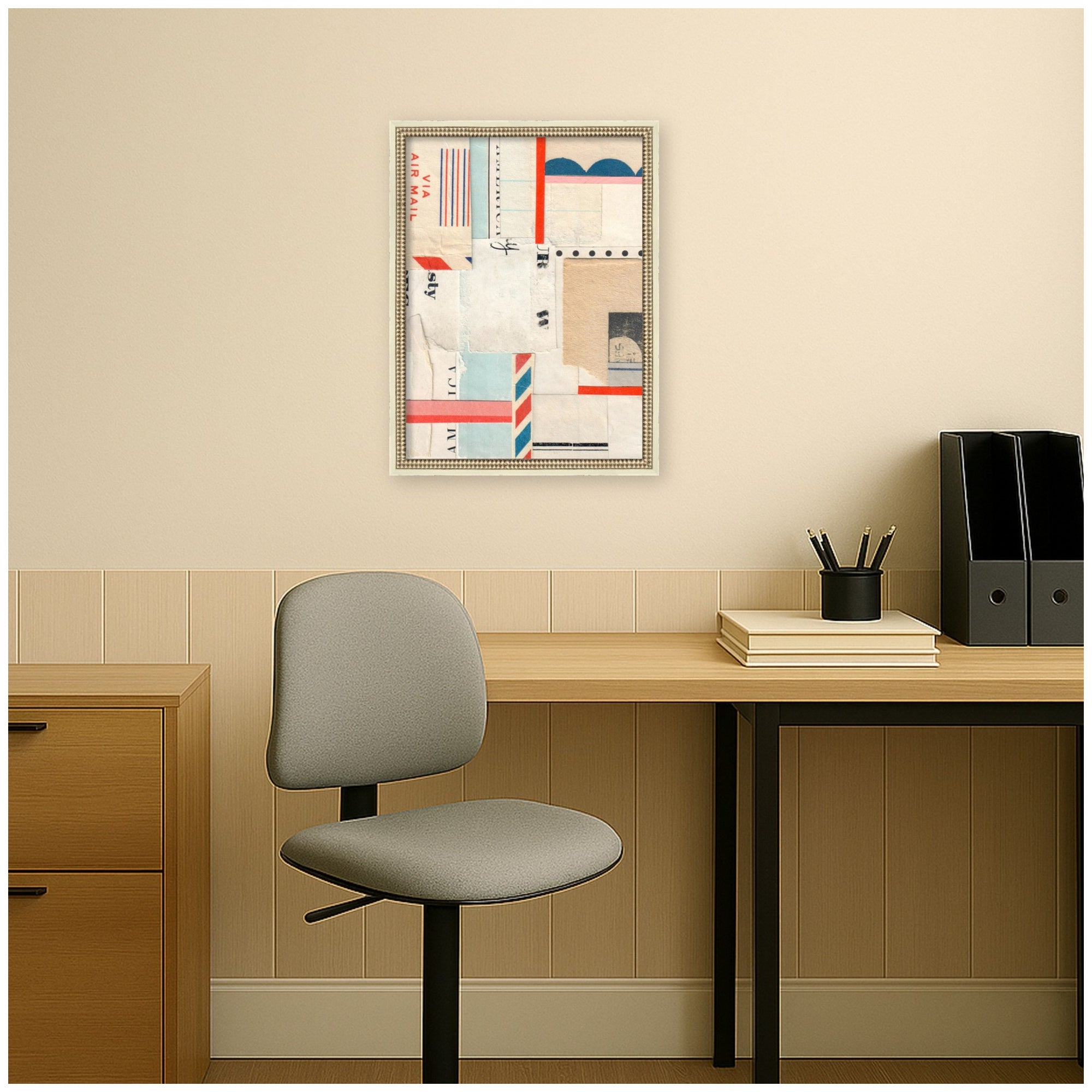 Mounted Canvas Castellan Distressed White 20x26 7