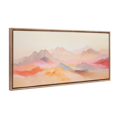 Framed Canvas 18x40 Sylvie Beaded Dark Gold 1