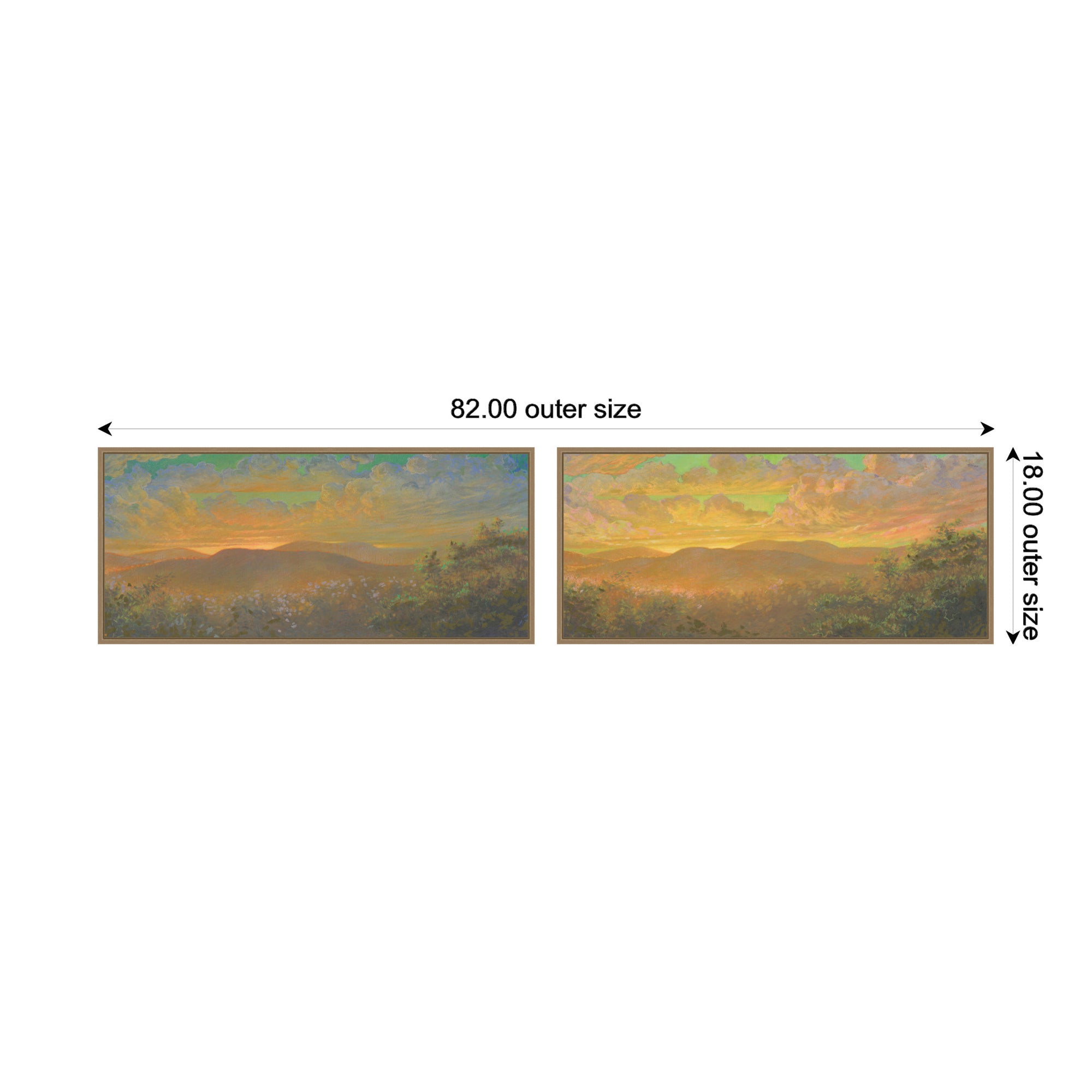 Art Set 2 Piece Set 18x40 Sylvie Dark Gold 2