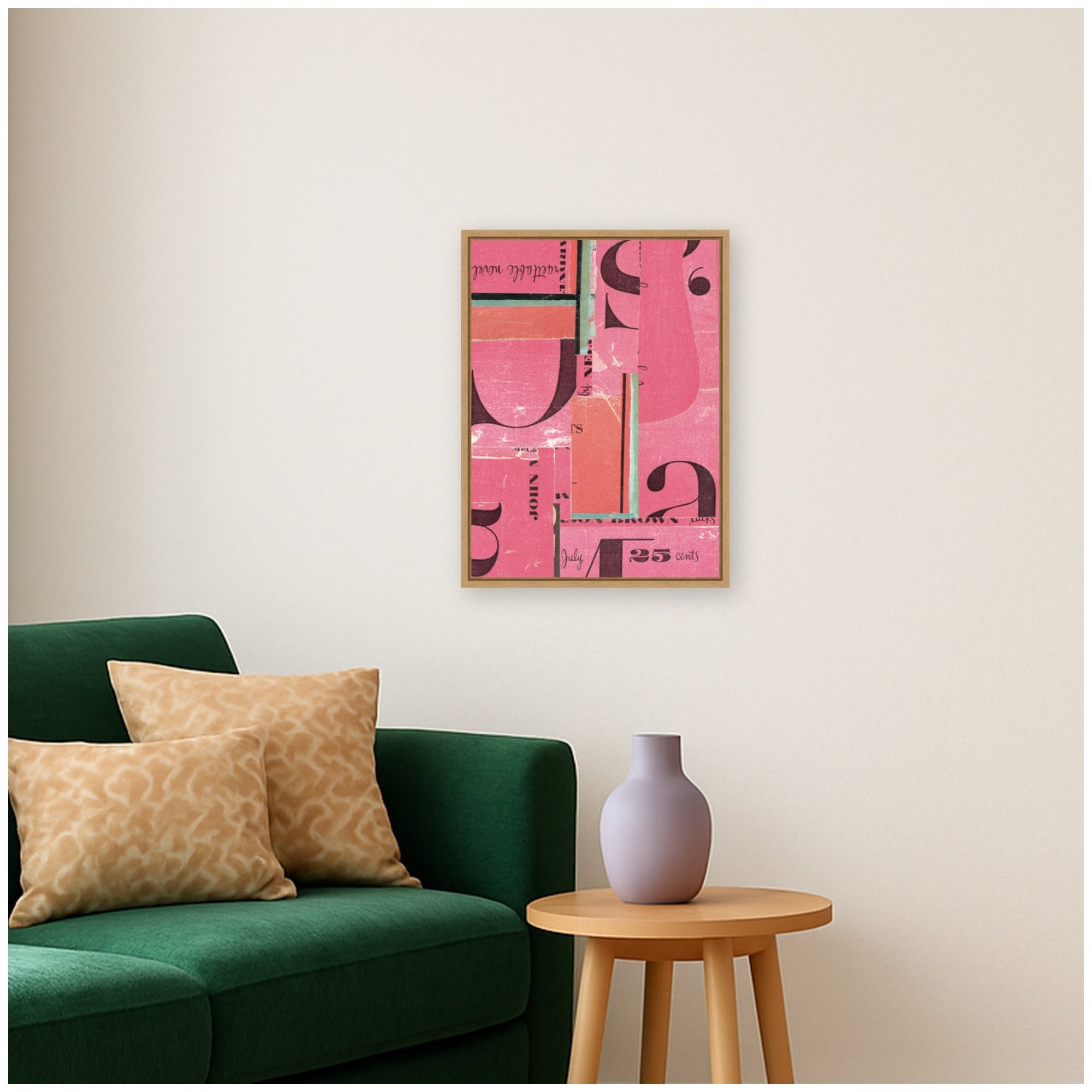 Typography Pink FC by Felicia Dadak Framed Canvas Wall Art Print