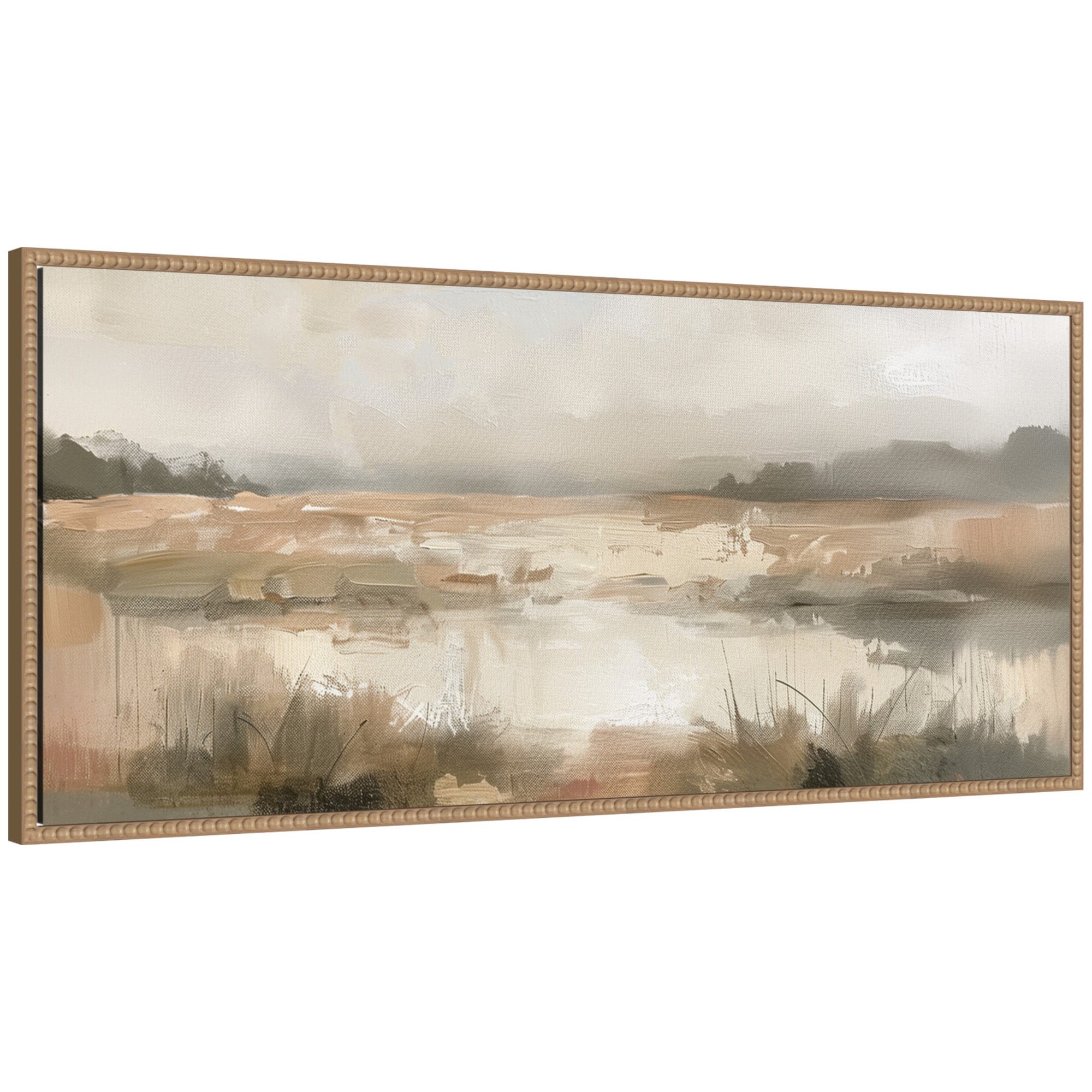 Framed Canvas 40x18 Sylvie Beaded Rustic Natural 1