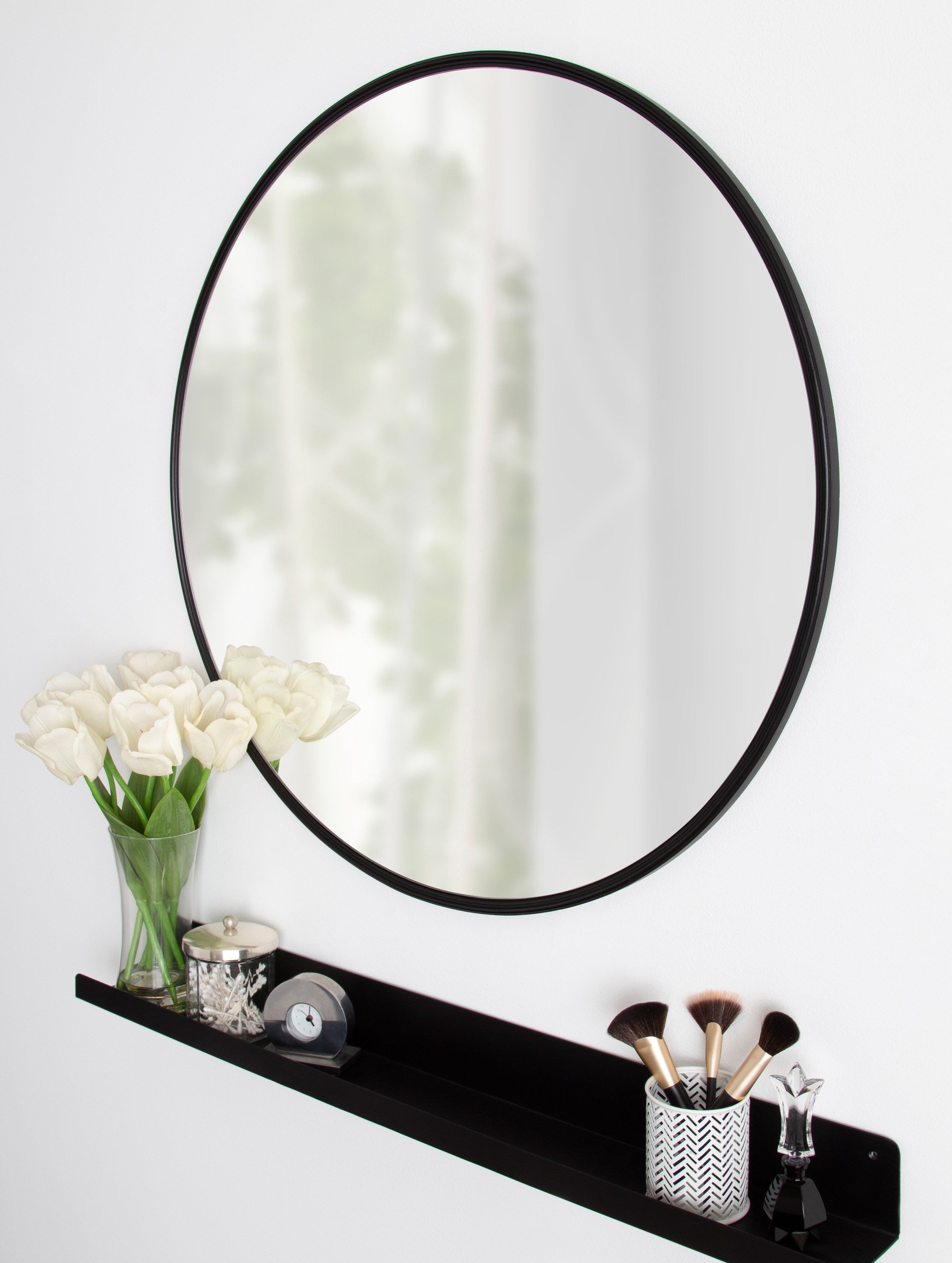 Round Mirror Black 30" Diameter 6