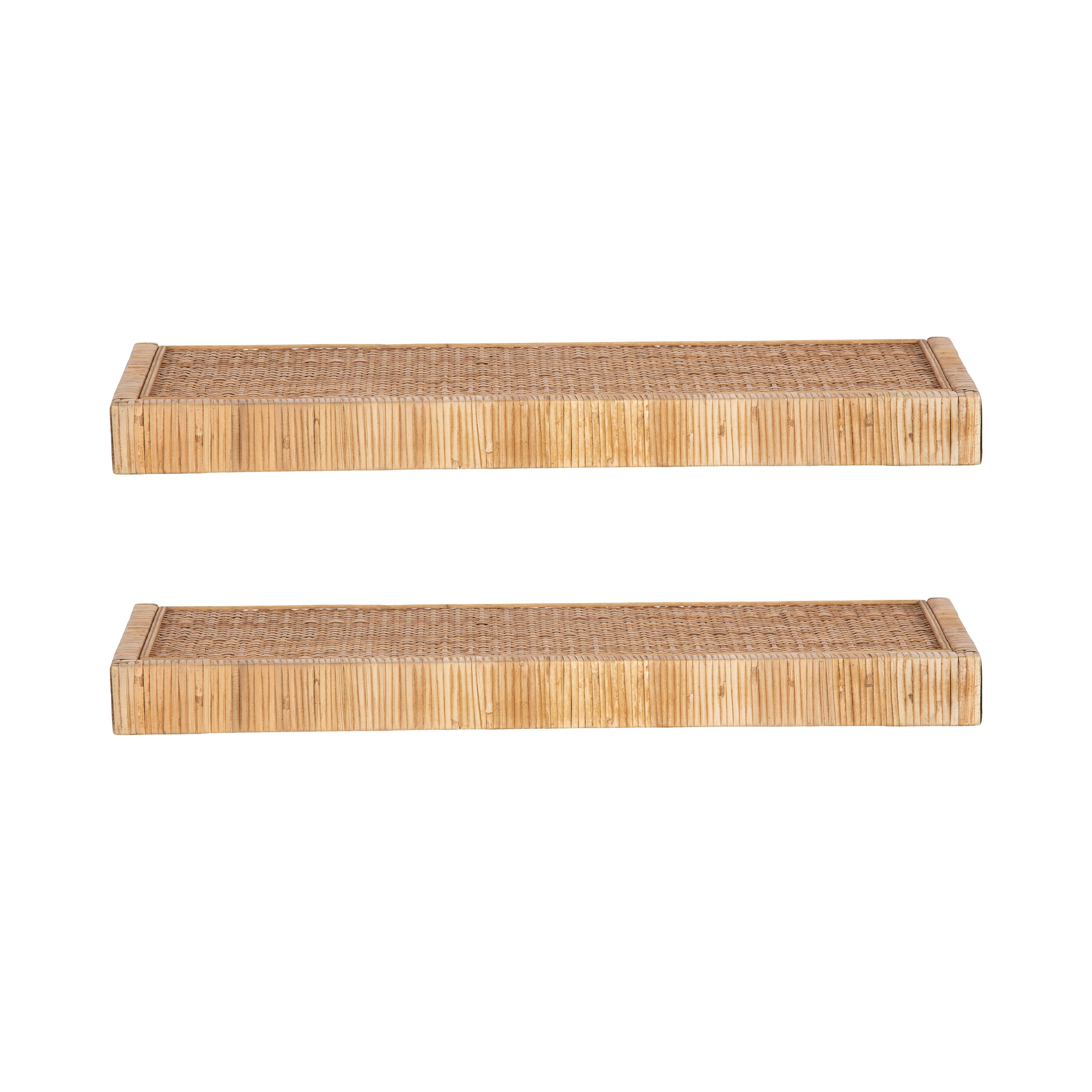 Rahmati 2pc Rattan Floating Shelves