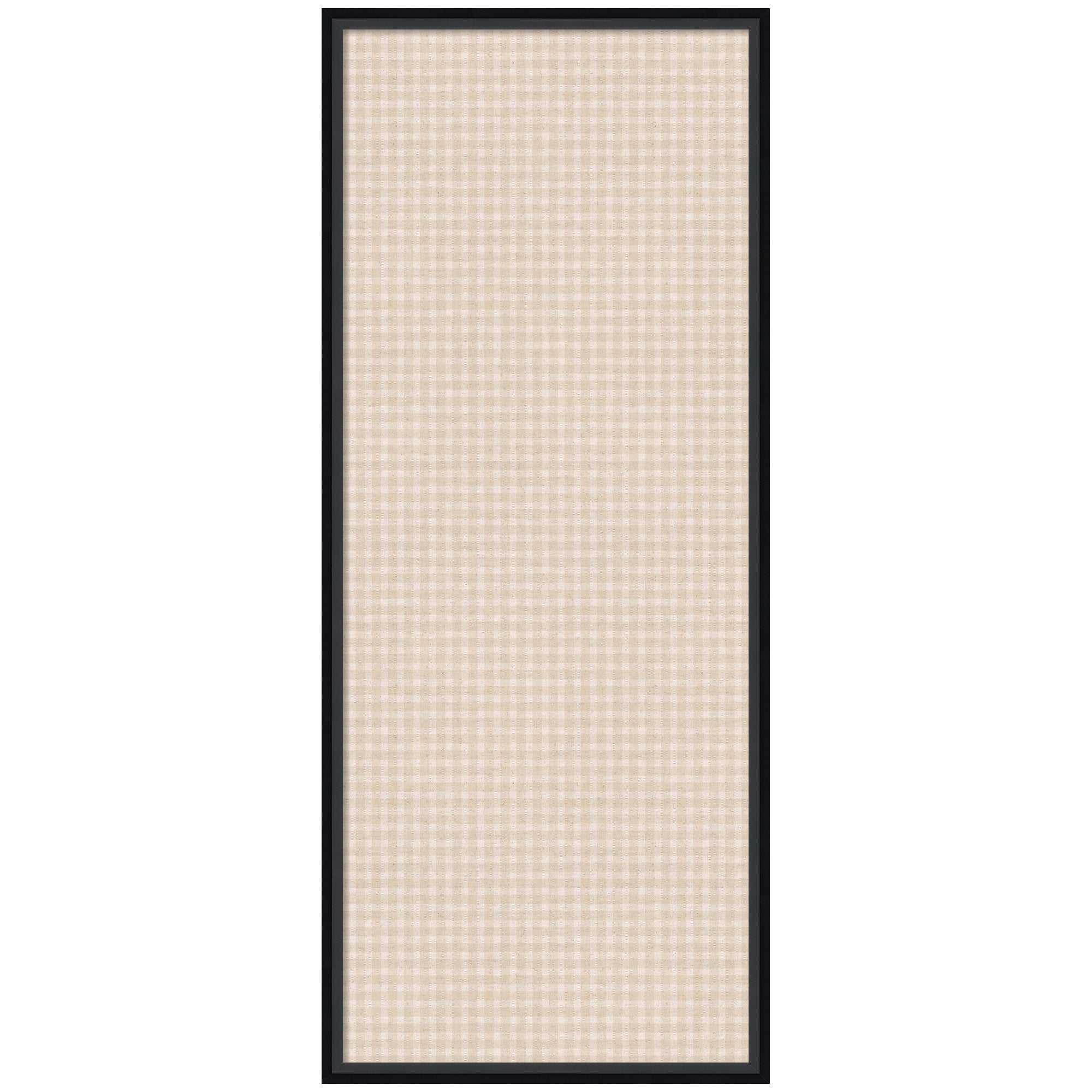 Framed Fabric Pinboard Mini Gingham Neutral Linen Wall Organization