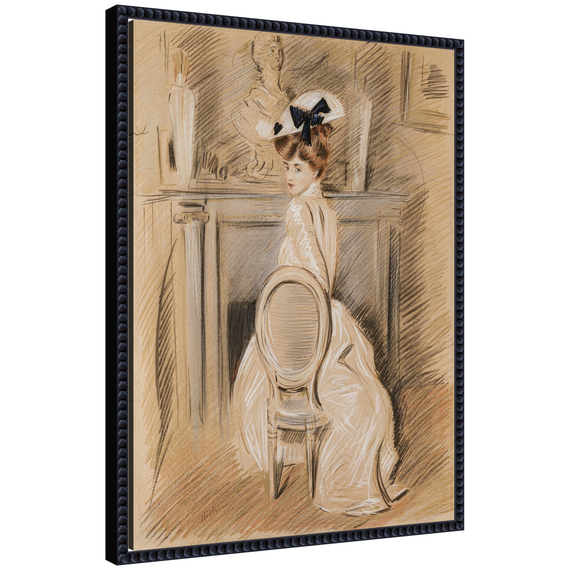 Framed Canvas 18x24 Sylvie Beaded Black 1