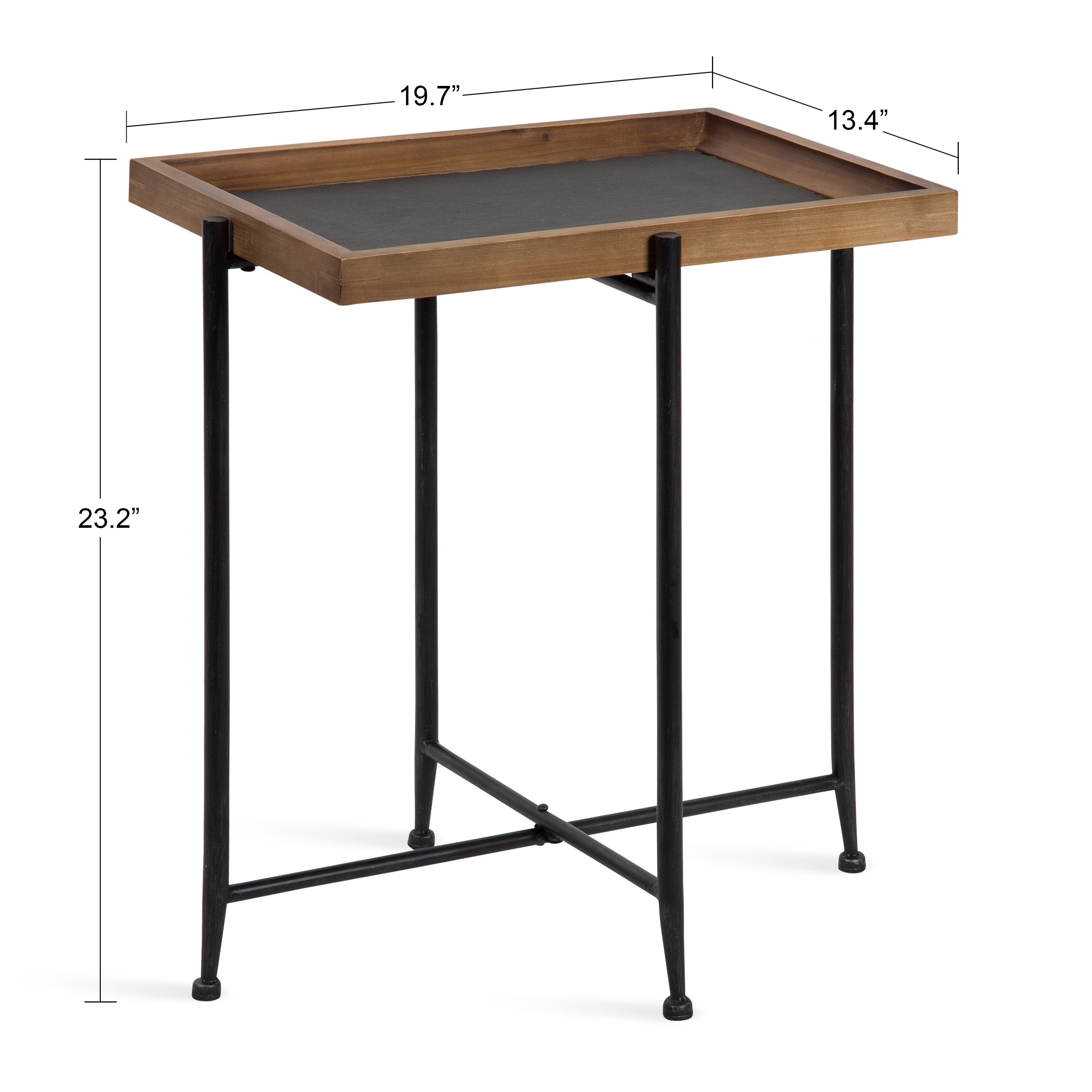 Macabe Wood and Iron Accent Table