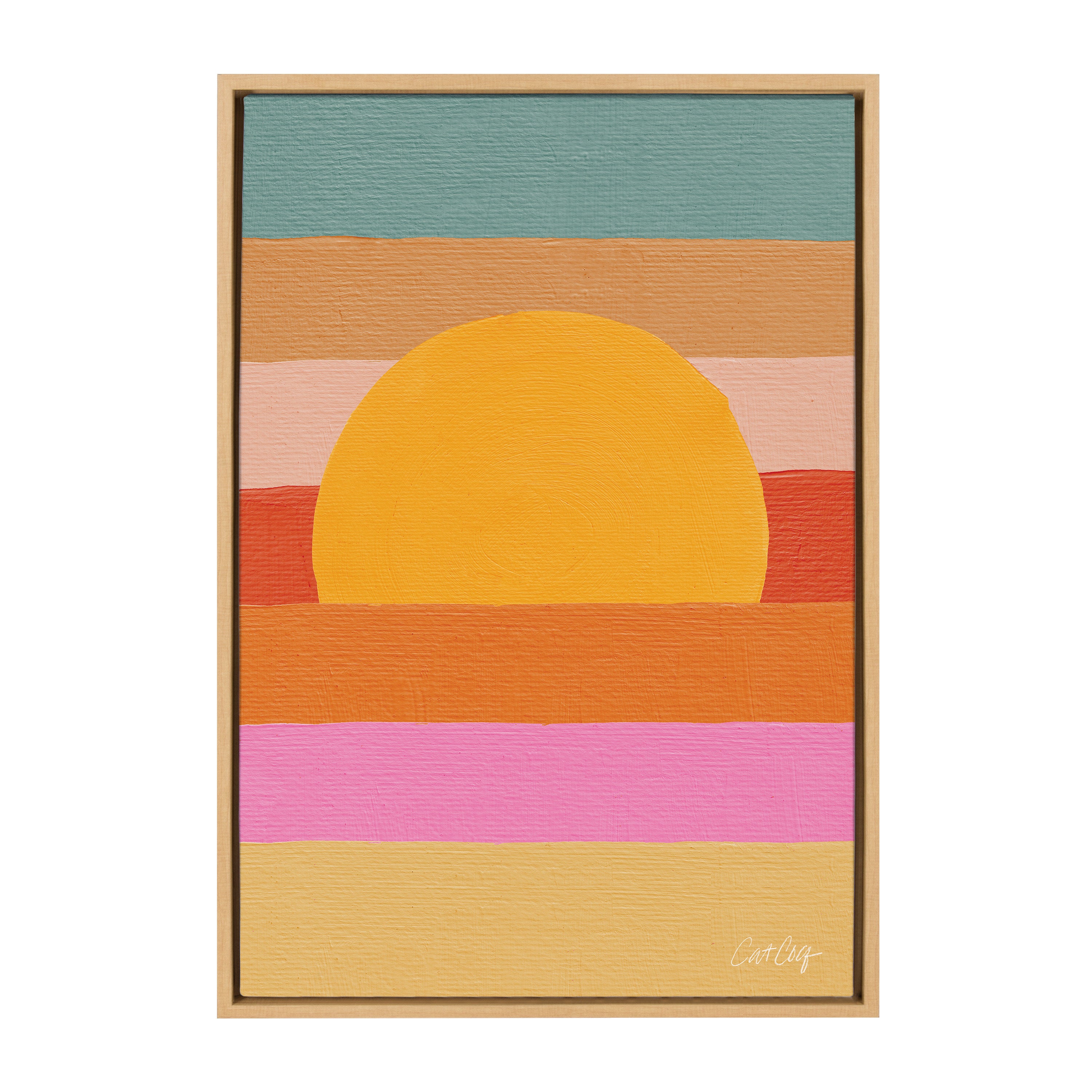 Sylvie Sunset Waves Framed Canvas by Cat Coquillette