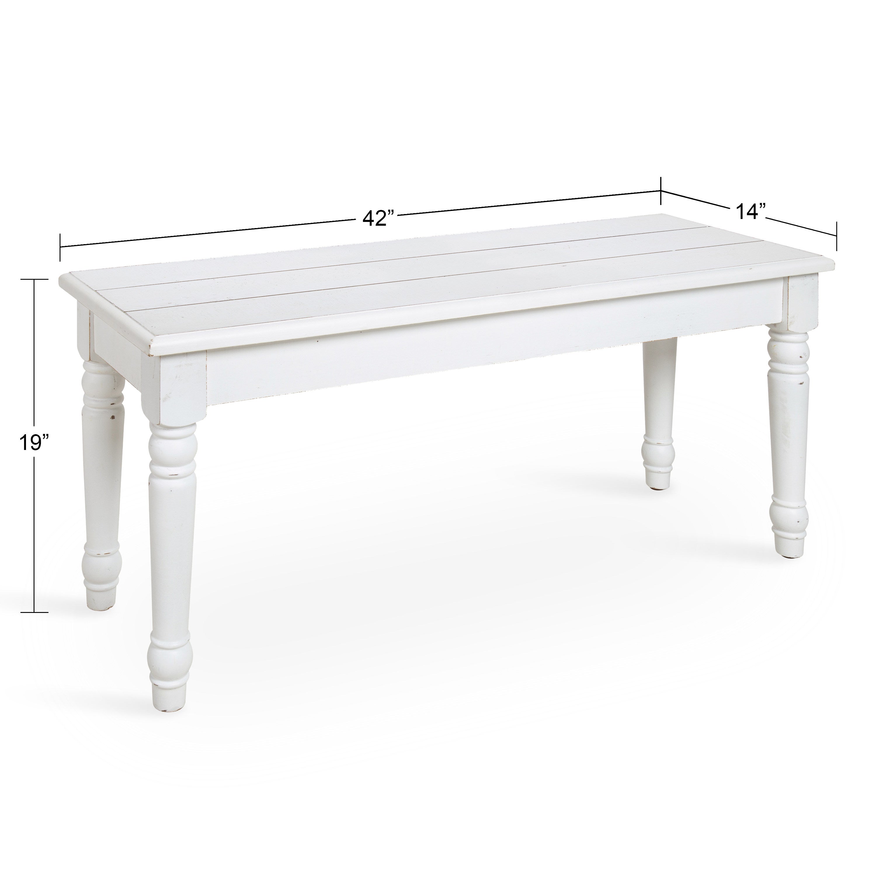 Bench White 42x14x19 2