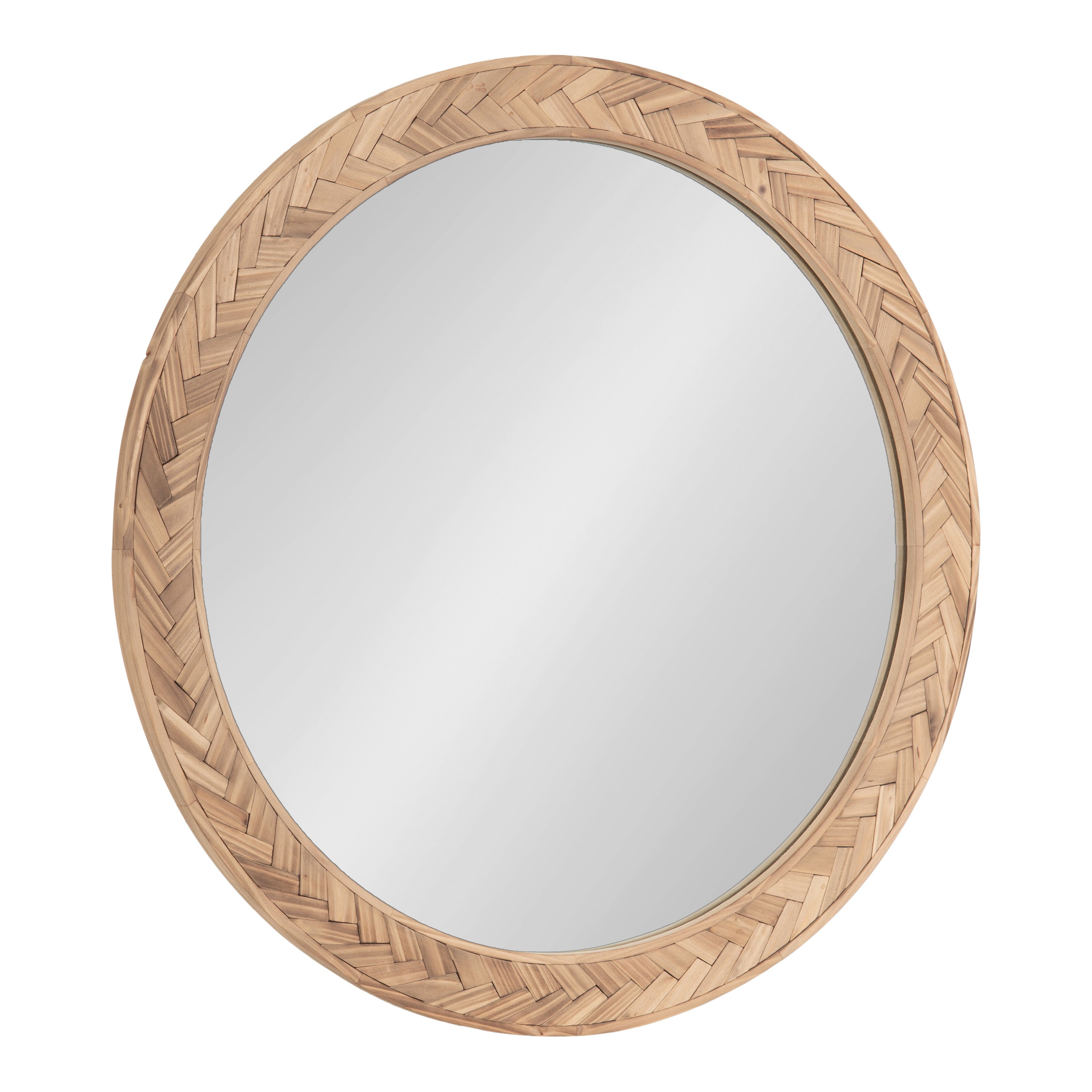 Round Mirror Brown 24x24 5