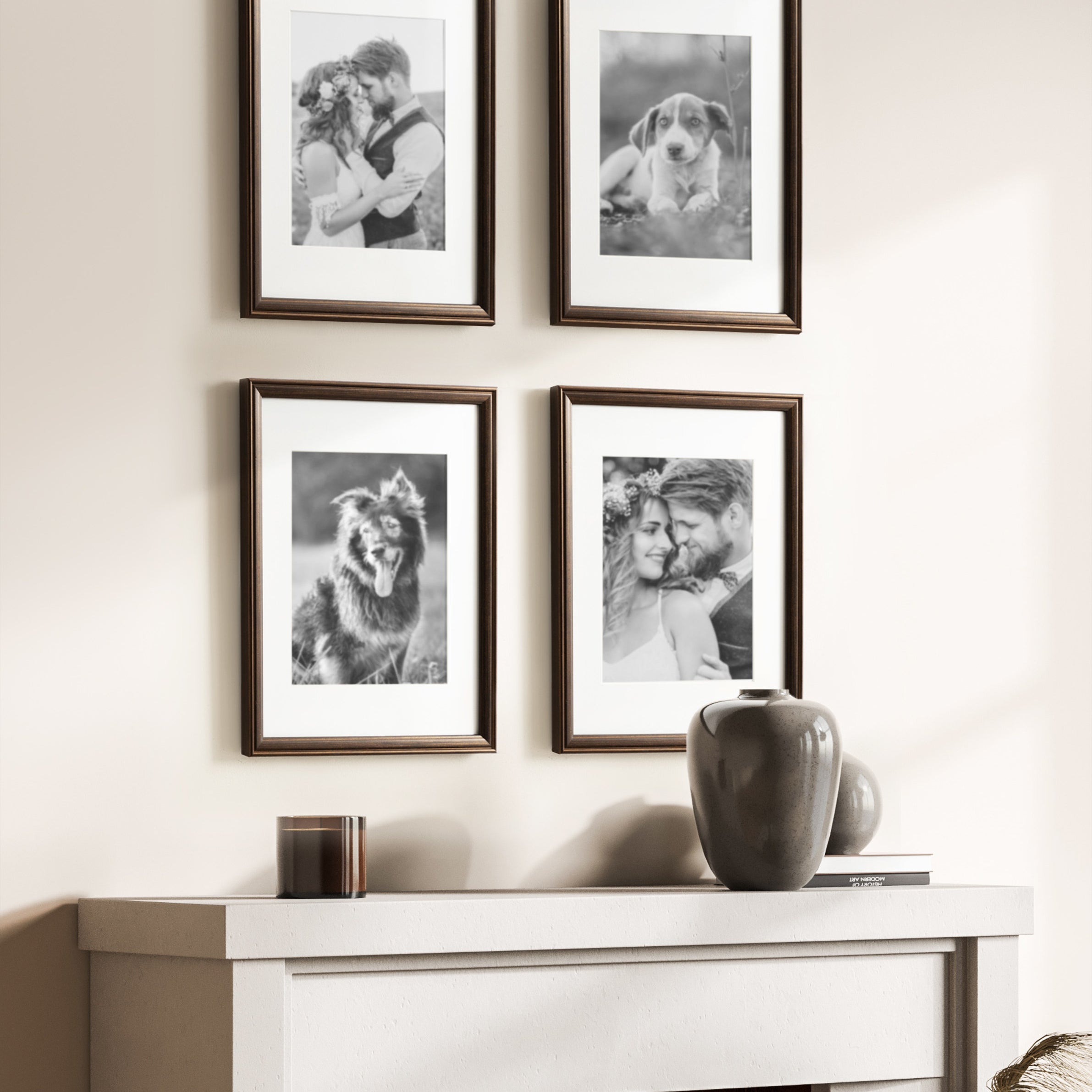 Wall Frame 11x14 matted to 8x10 Bronze 8