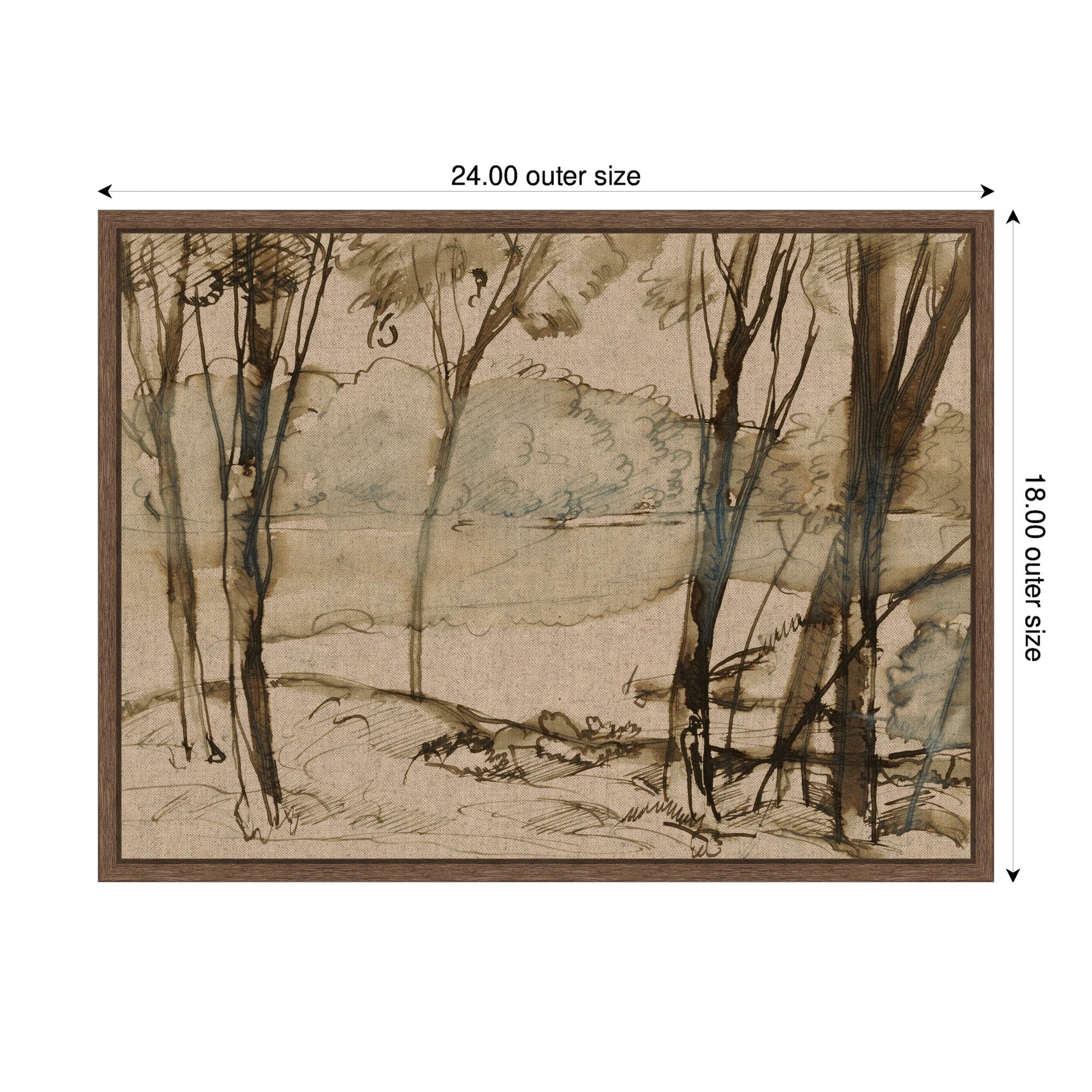 Framed Canvas 24x18 Sylvie Walnut 2