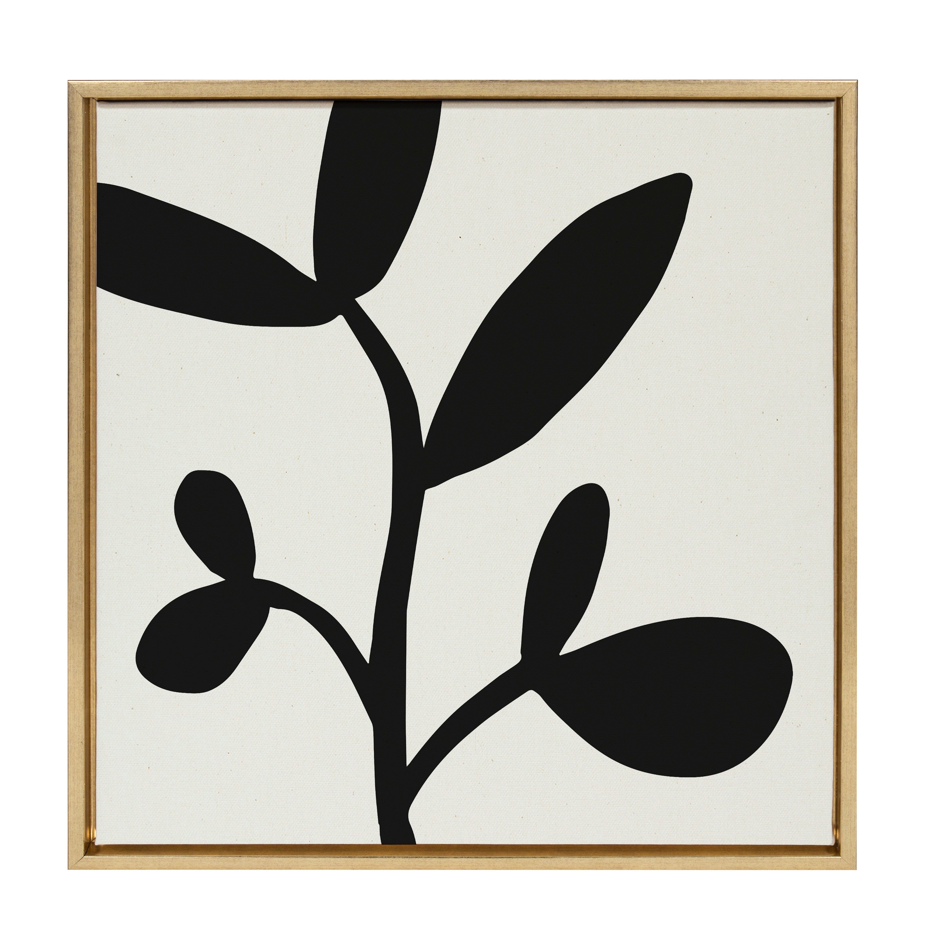 Sylvie Modern Botanical Neutral Abstract 2 Framed Canvas by The Creative Bunch Studio