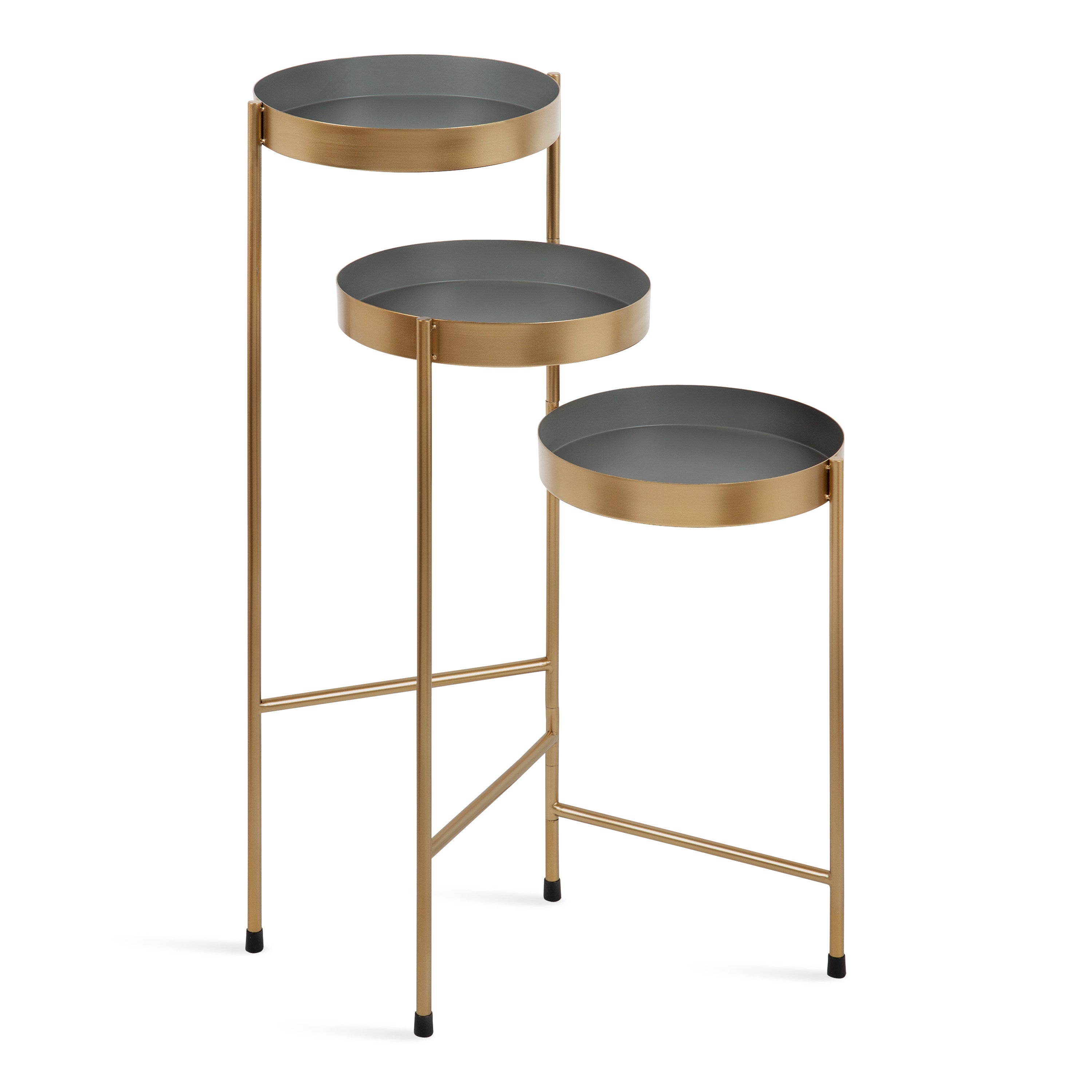 Plant Stand Gold Gray 16x21x30 2