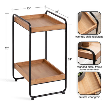 Side Table Natural Black 13x16x26 2