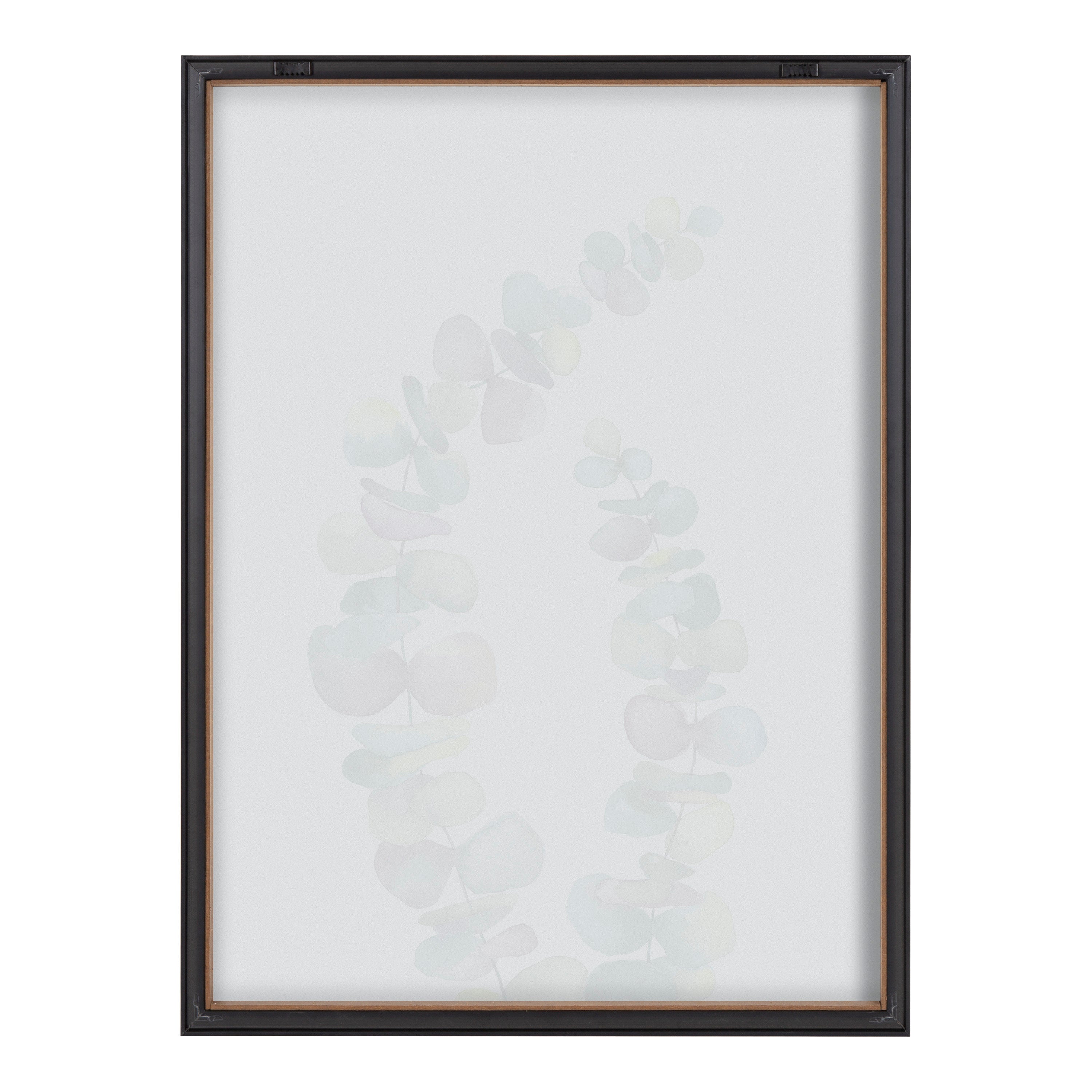 Blake Eucalyptus 2 Branches Framed Printed Glass by Emily Marie Watercolors