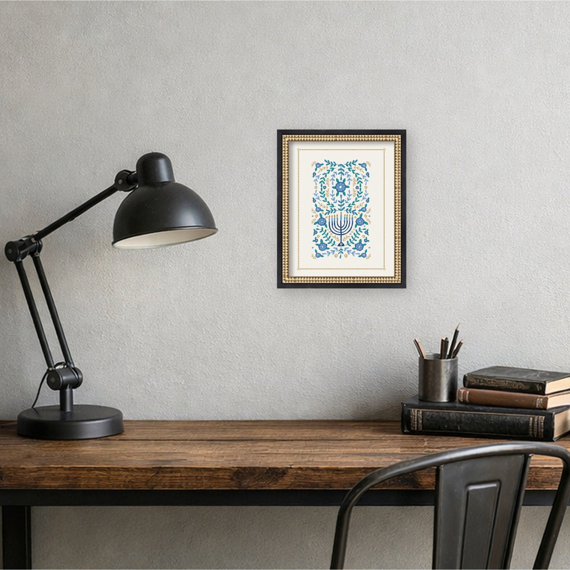 Mounted Canvas Castellan Black 13x16 5