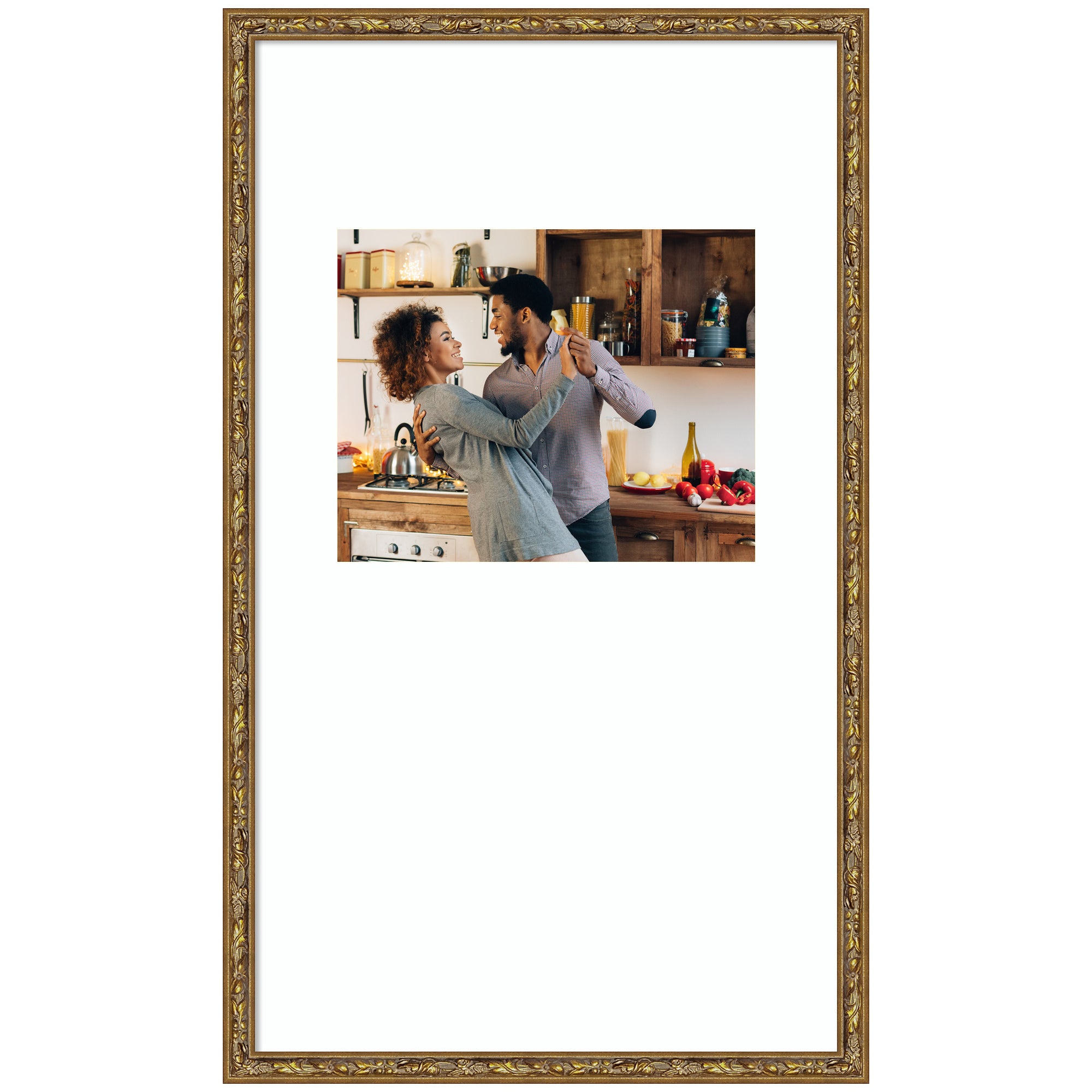 Wall Frame Belvedere Bronze 14x24 matted to 8x10 1