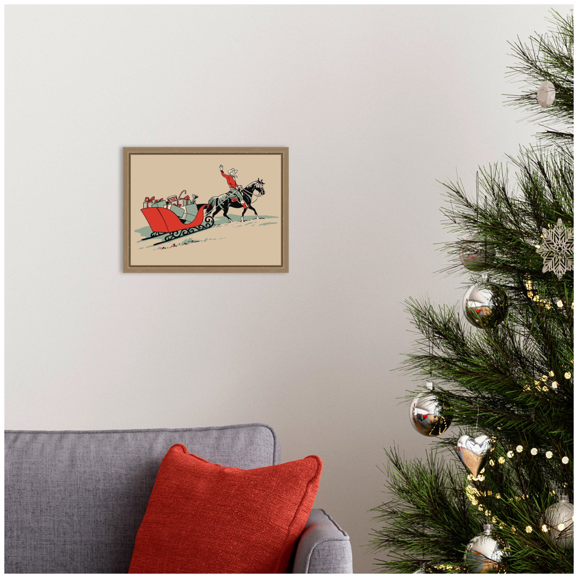 Framed Canvas Sylvie Dark Gold 13x10 5