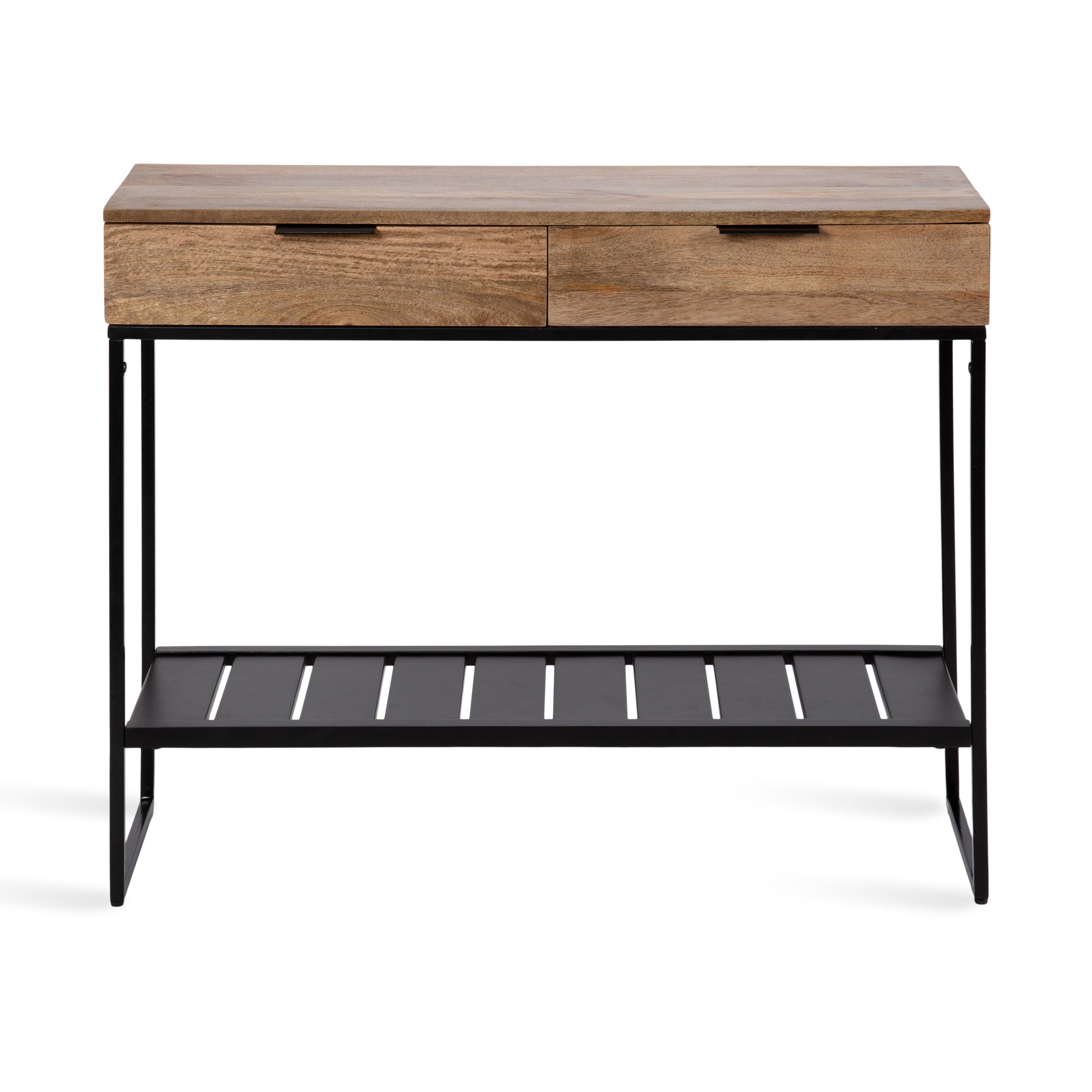 Console Table Black Natural 36x13x31 5