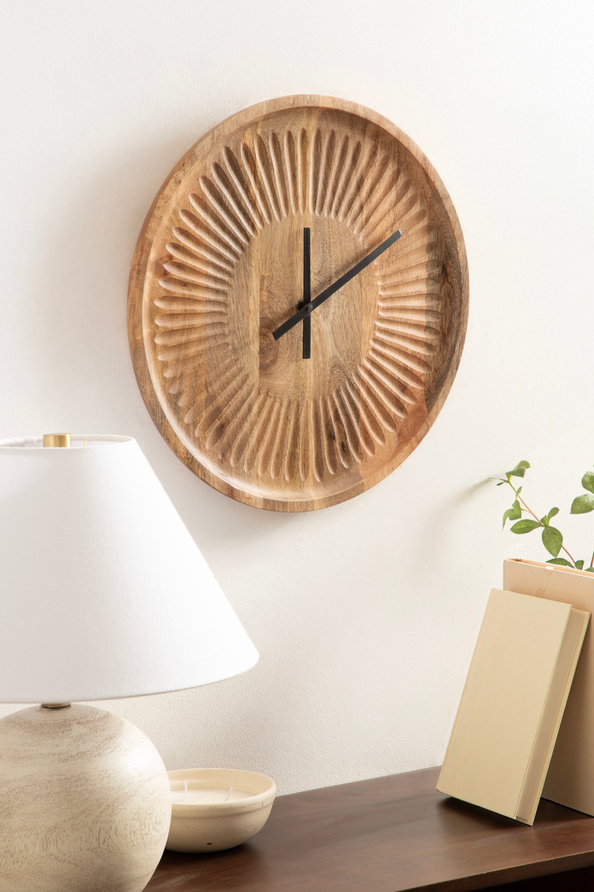 Wall Clock Natural 17x17 6