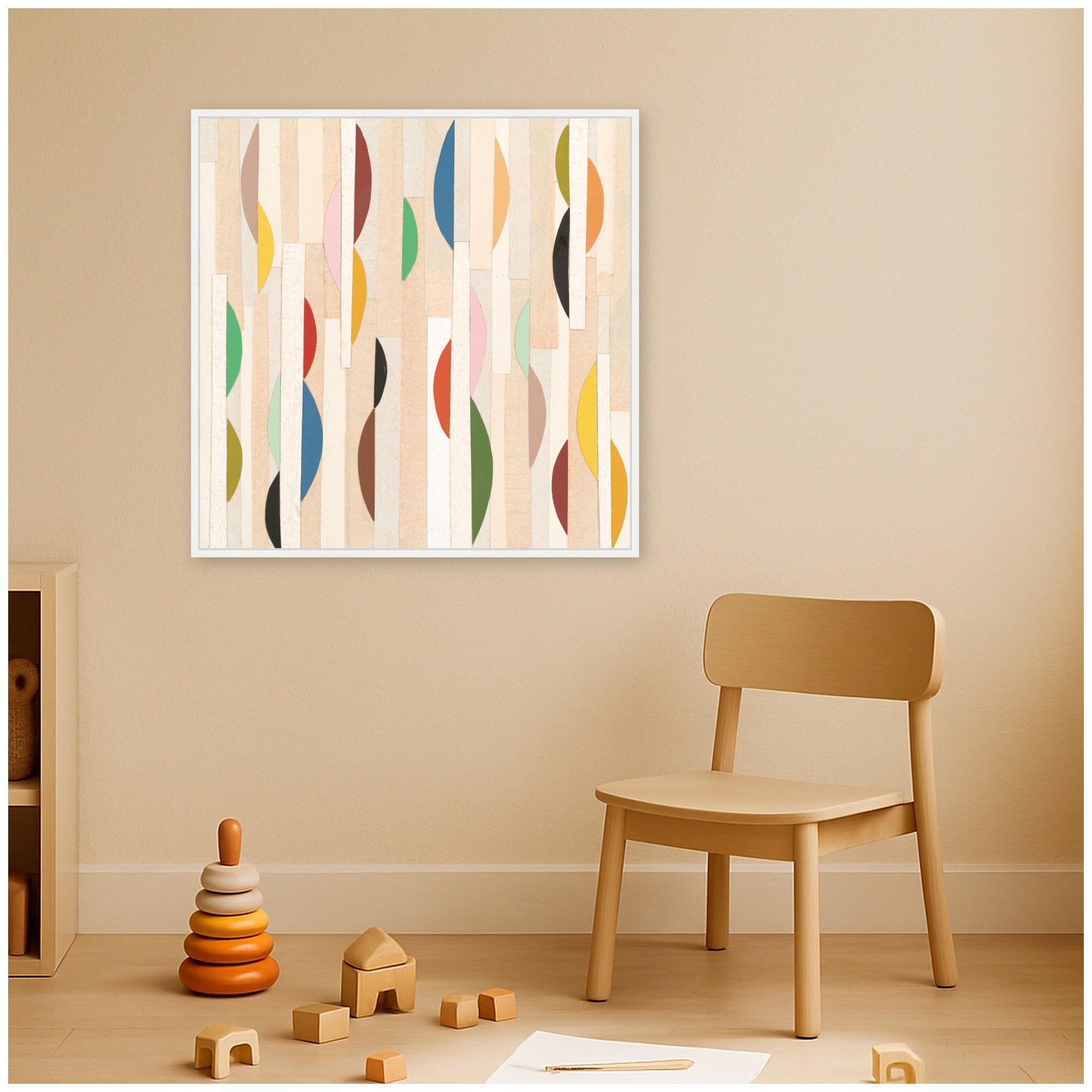 Geometric Abstract 1 FC by Felicia Dadak Framed Canvas Wall Art Print