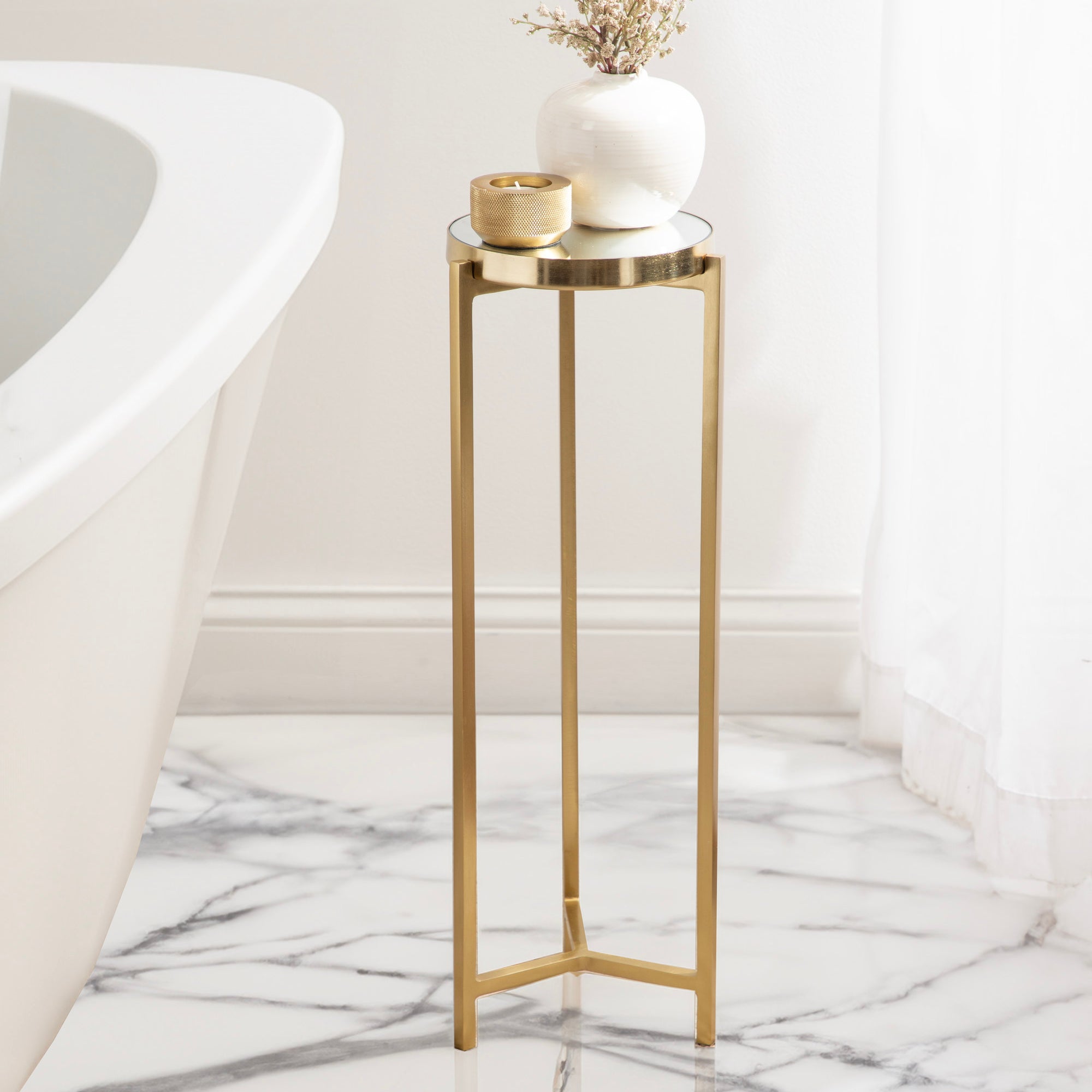 Drink Table Mirror Gold 9x9x23 6