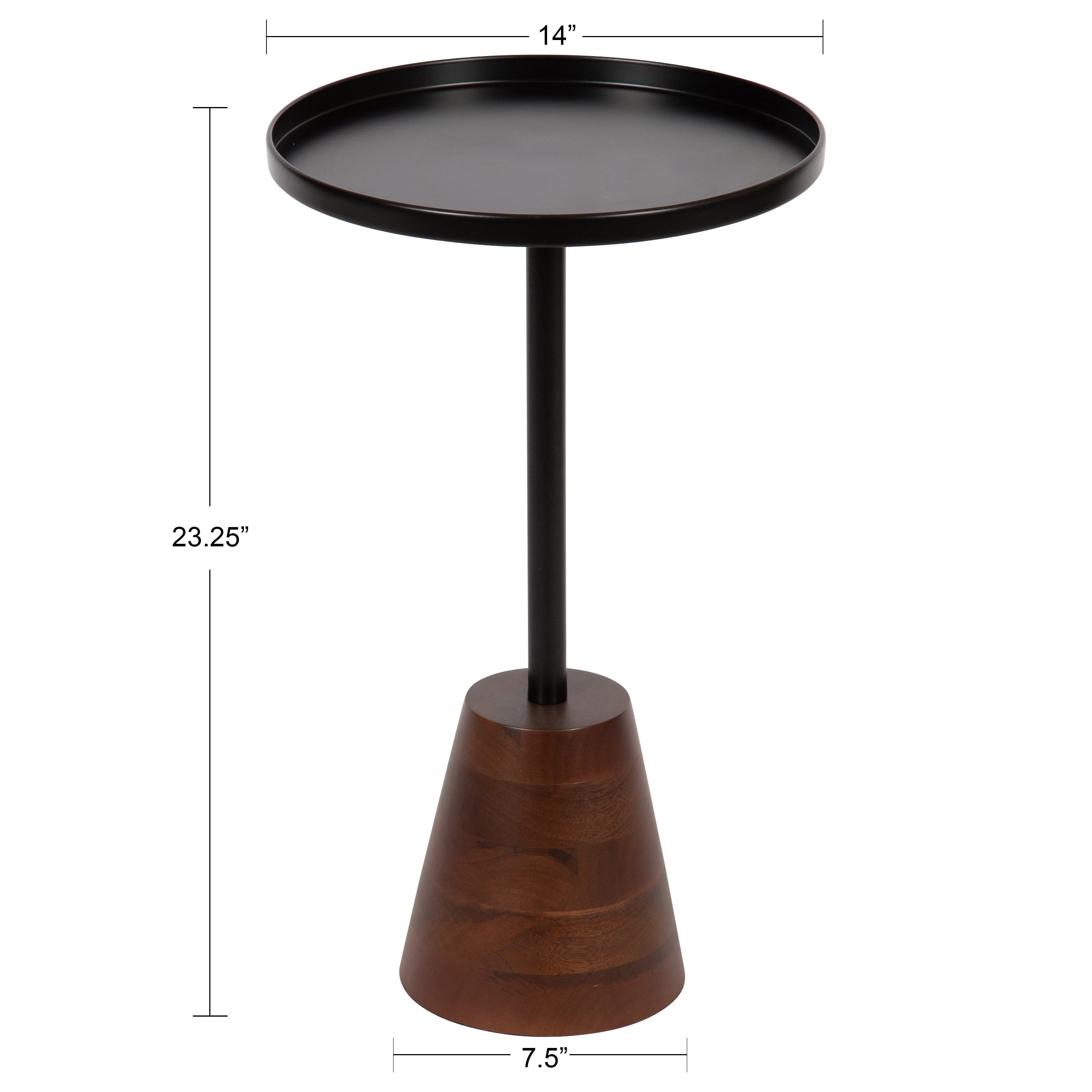 Side Table Black Dark Brown 14x14x24 2