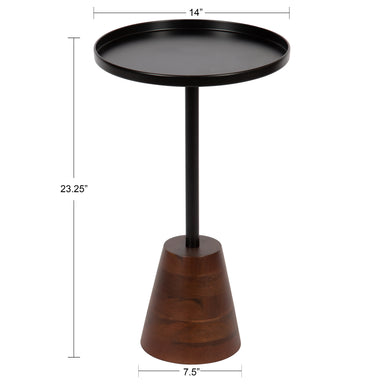 Side Table Black Dark Brown 14x14x24 2