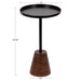 Side Table Black Dark Brown 14x14x24 2