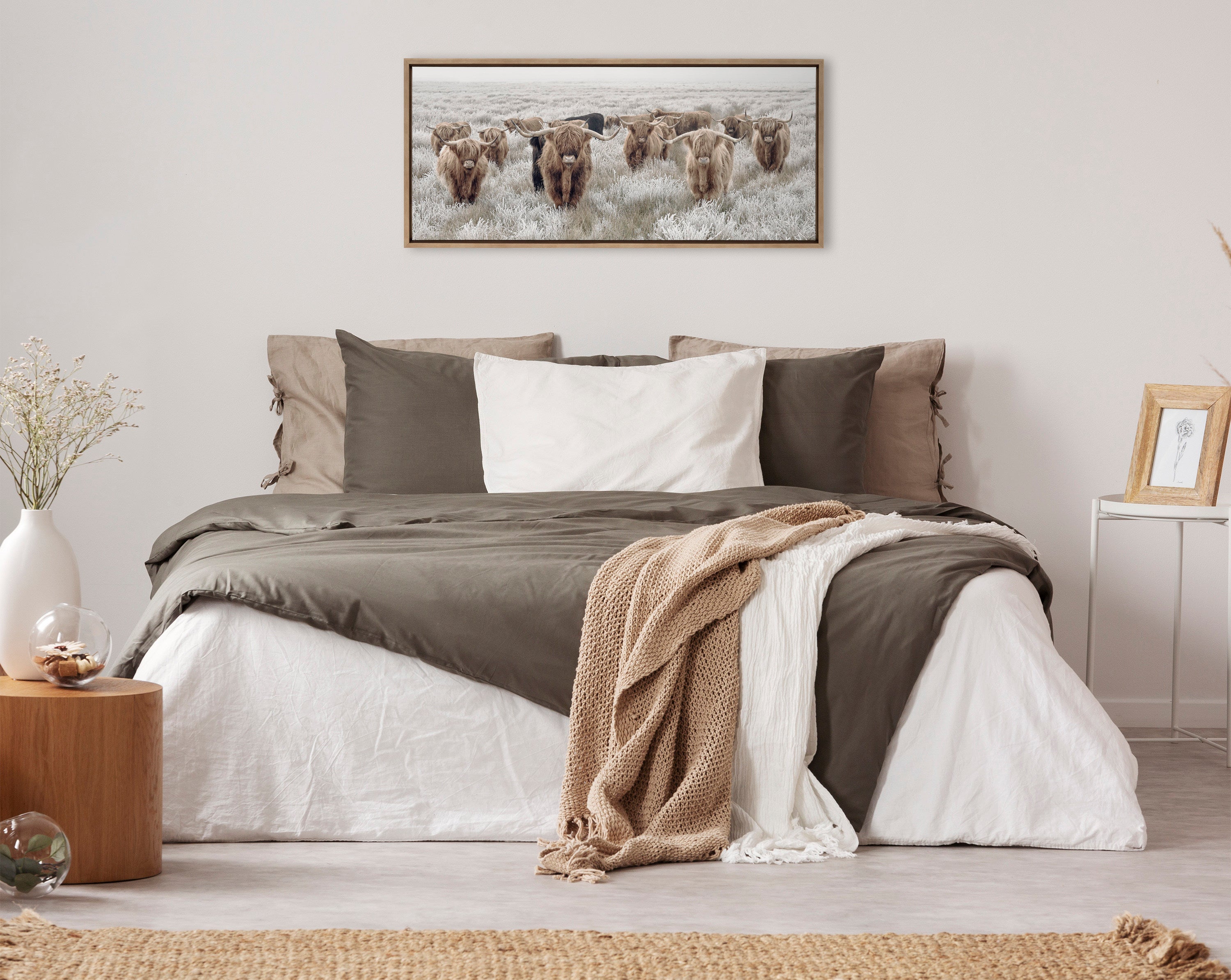 Framed Canvas Sylvie Dark Gold 18x40 6