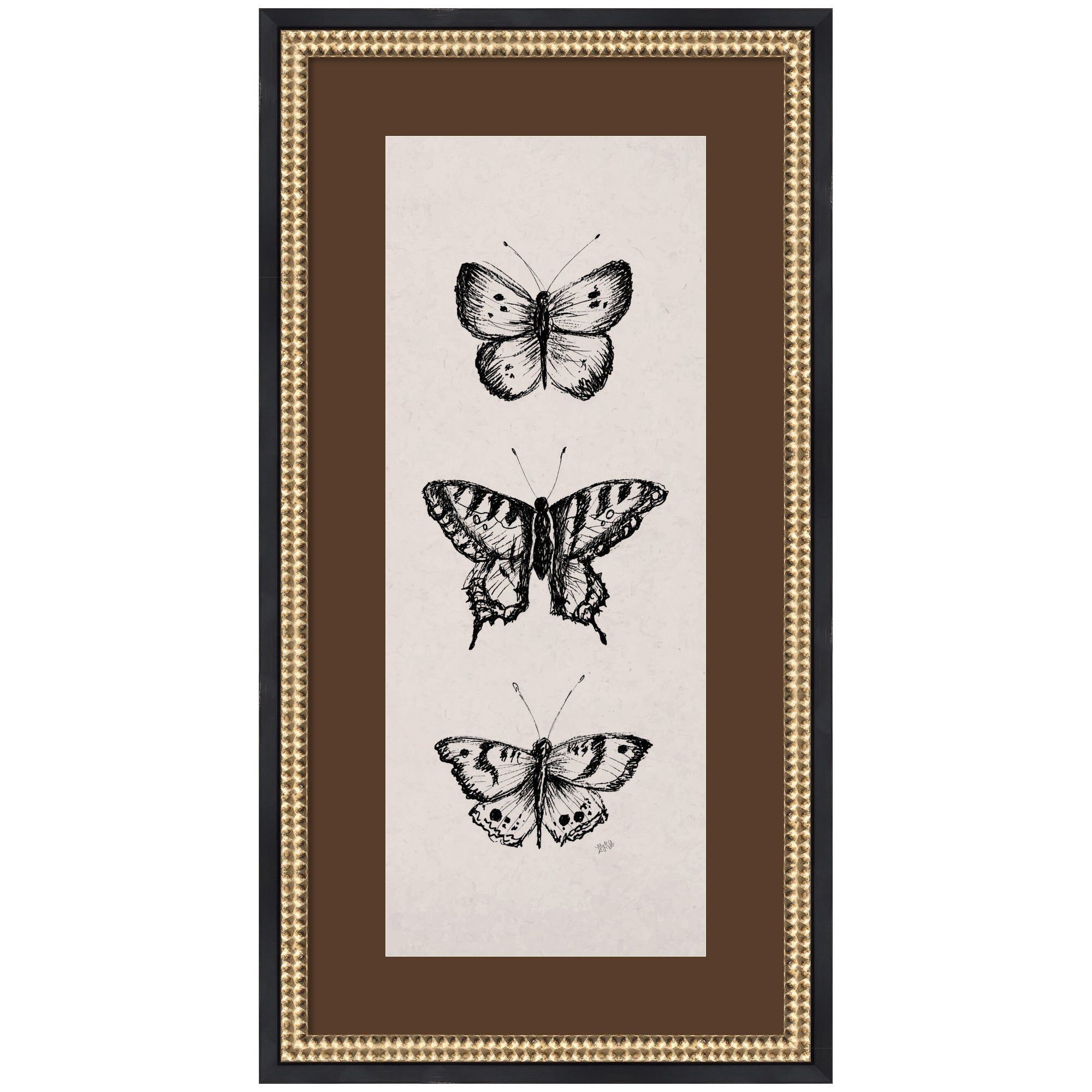 Framed Art 14x26 Brown Matted to 8x20 Castellan Black 1