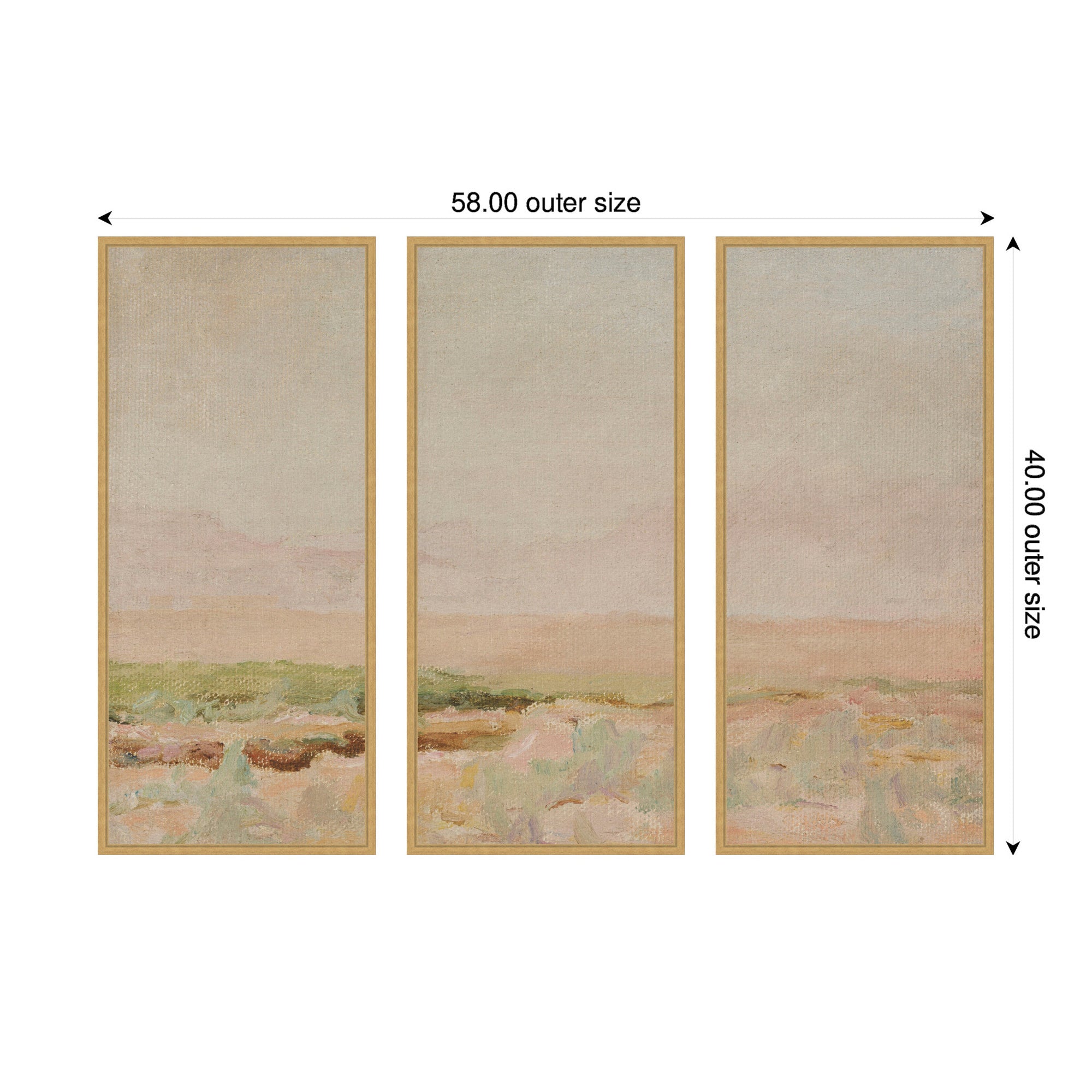 Art Set Sylvie Bright Gold 3 Piece Set 18x40 2