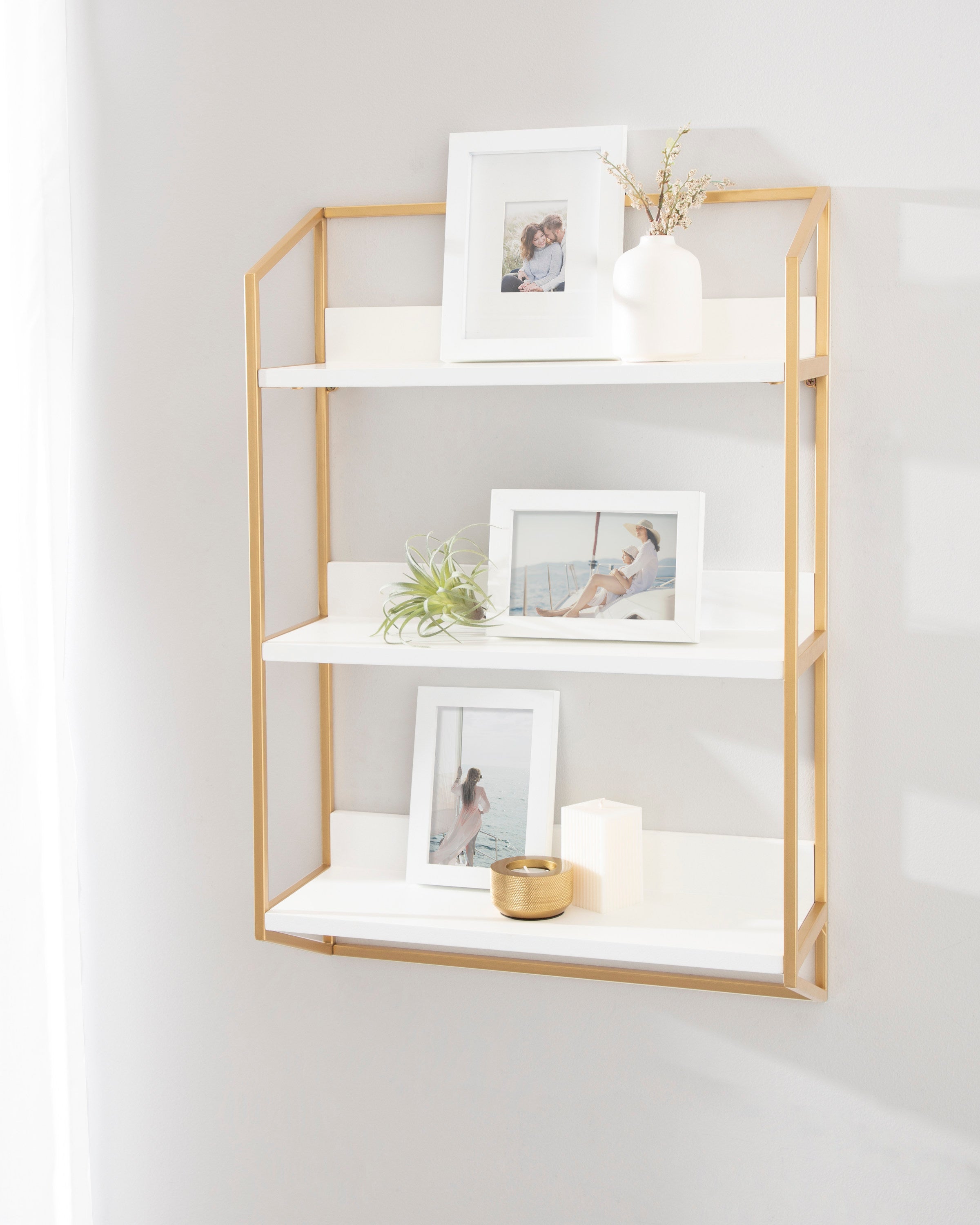 Accent Shelf White Gold 18x28x7 6