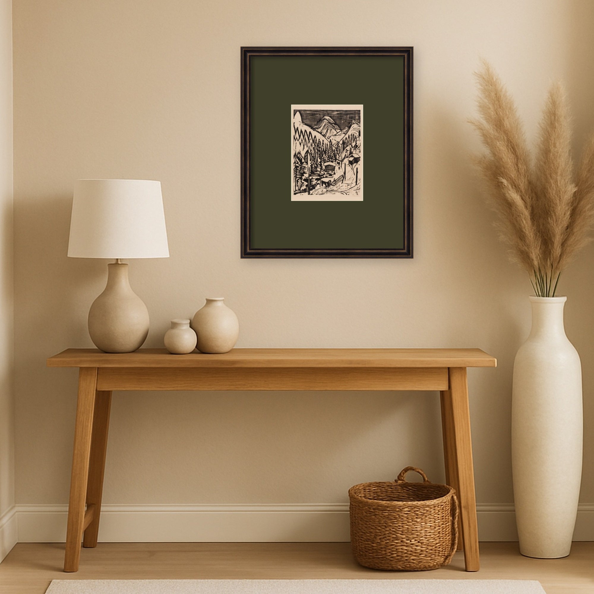 Framed Art Dark Bronze Scoop 18x22 6