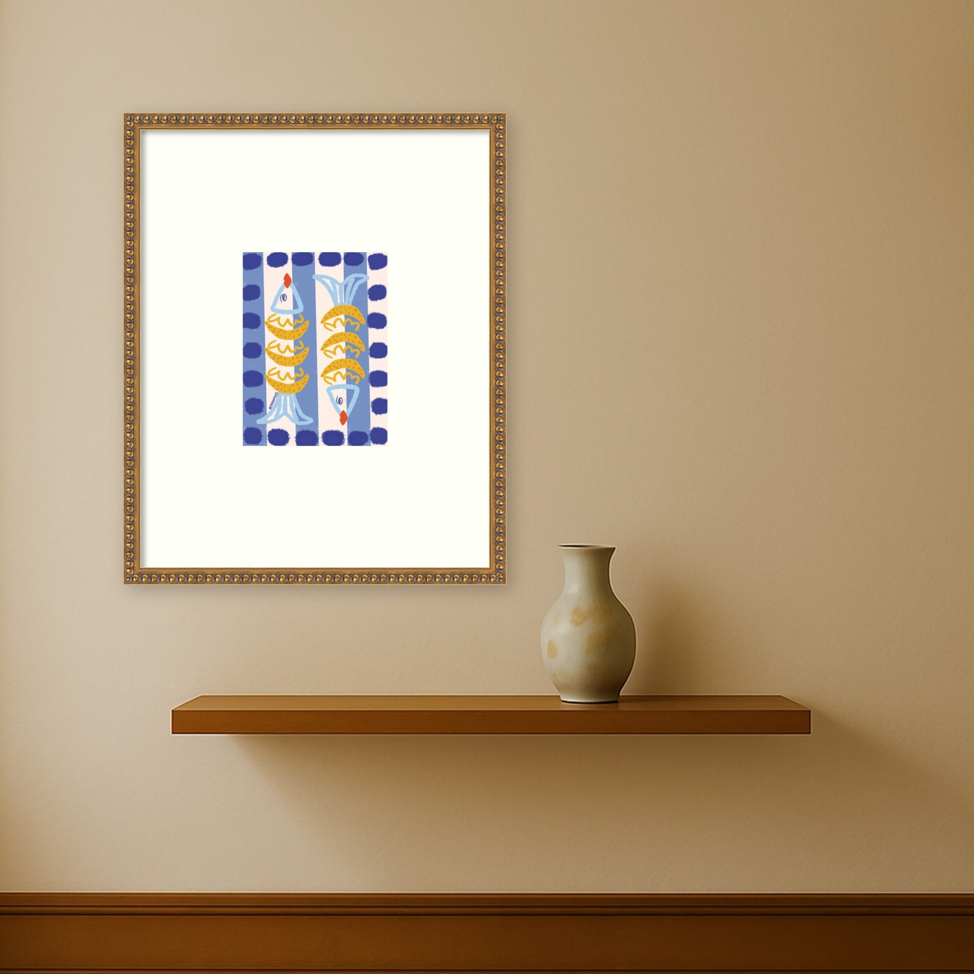 Framed Art 17 x 21 Bradford Bead Gold 5