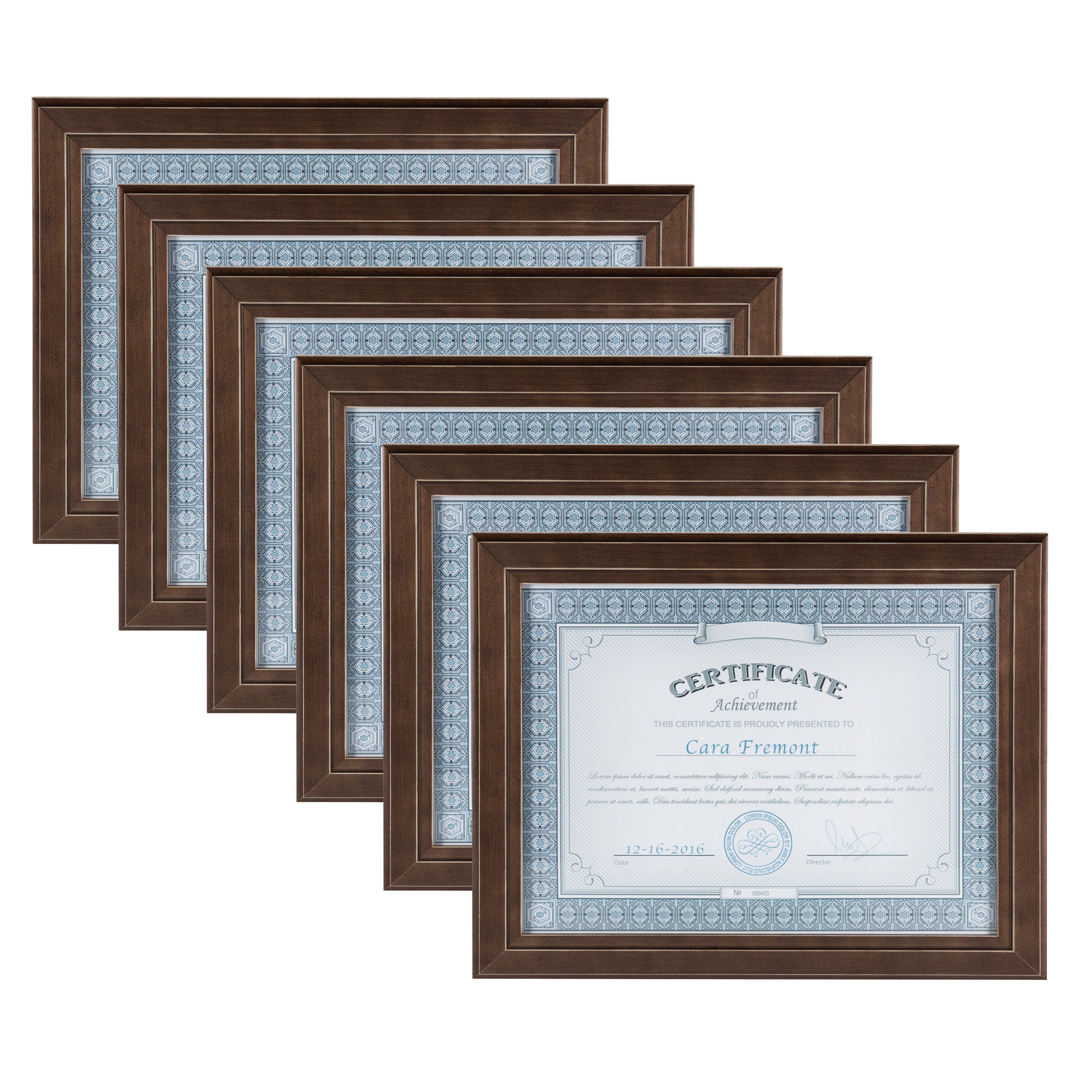 Document Frame Distressed Brown 8.5x11 1