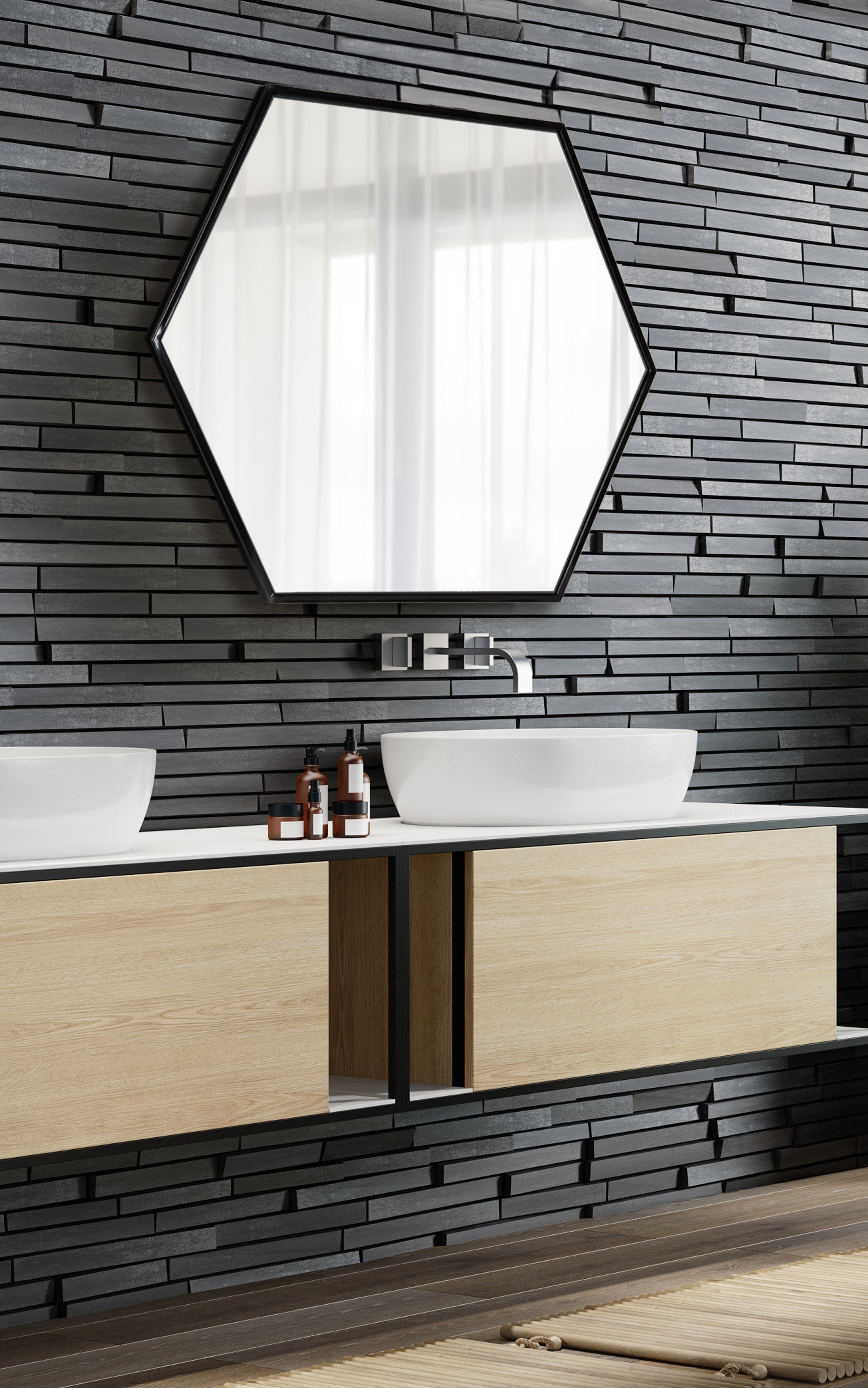 McNeer Hexagon Metal Wall Mirror