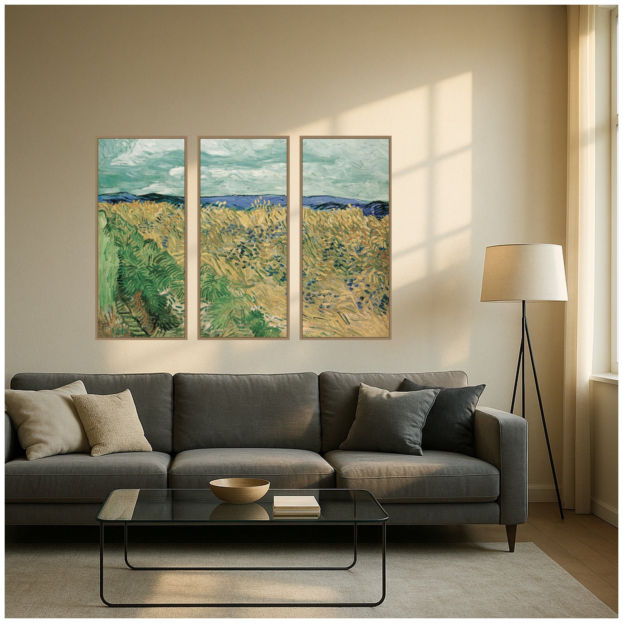 Art Set 3 Piece Set 18x40 Sylvie Dark Gold 7